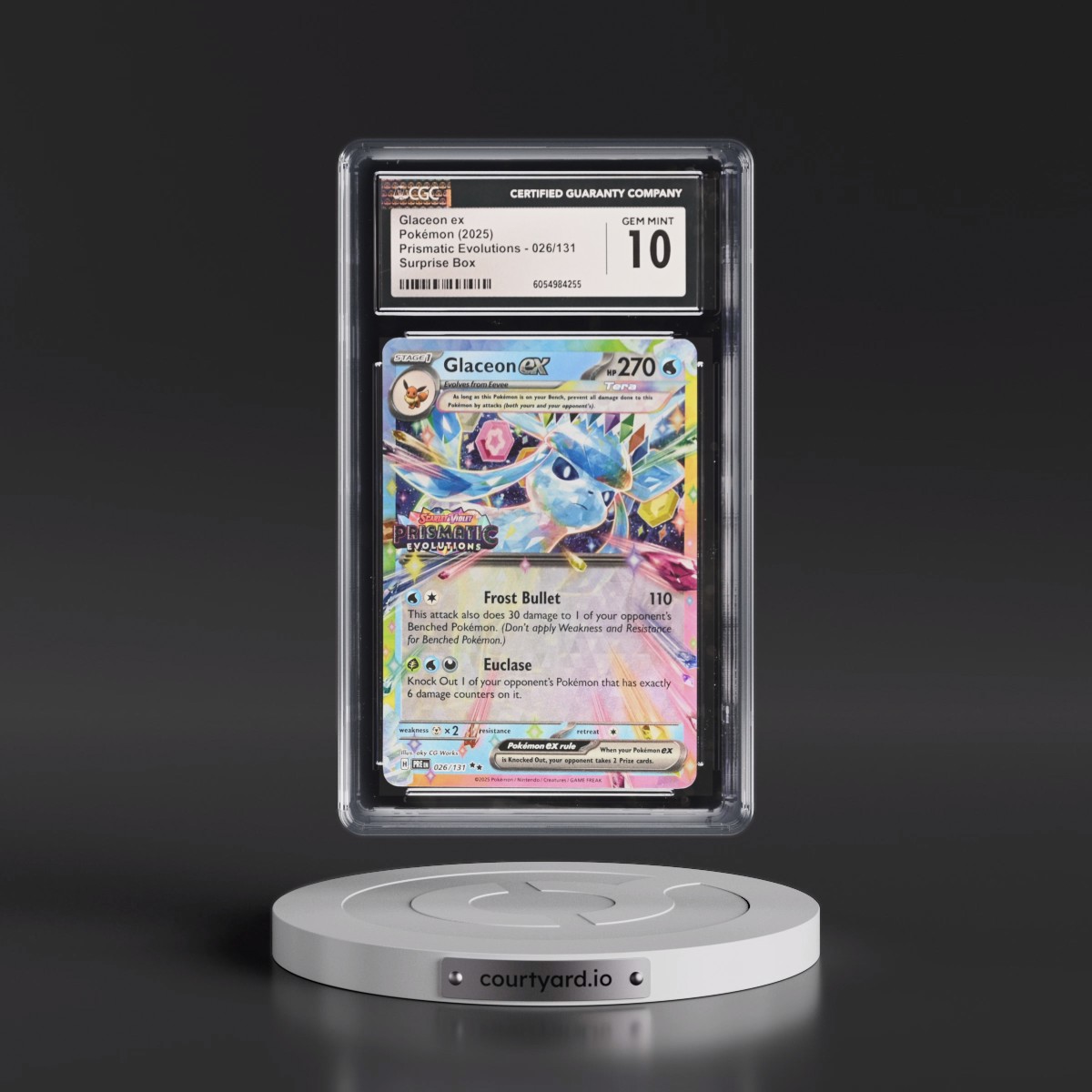 2024 Prismatic Evolutions - PRE EN #026/131 Glaceon ex - Surprise Box (Prismatic Evolutions Stamp) (Holo) (CGC 10 GEM MINT)