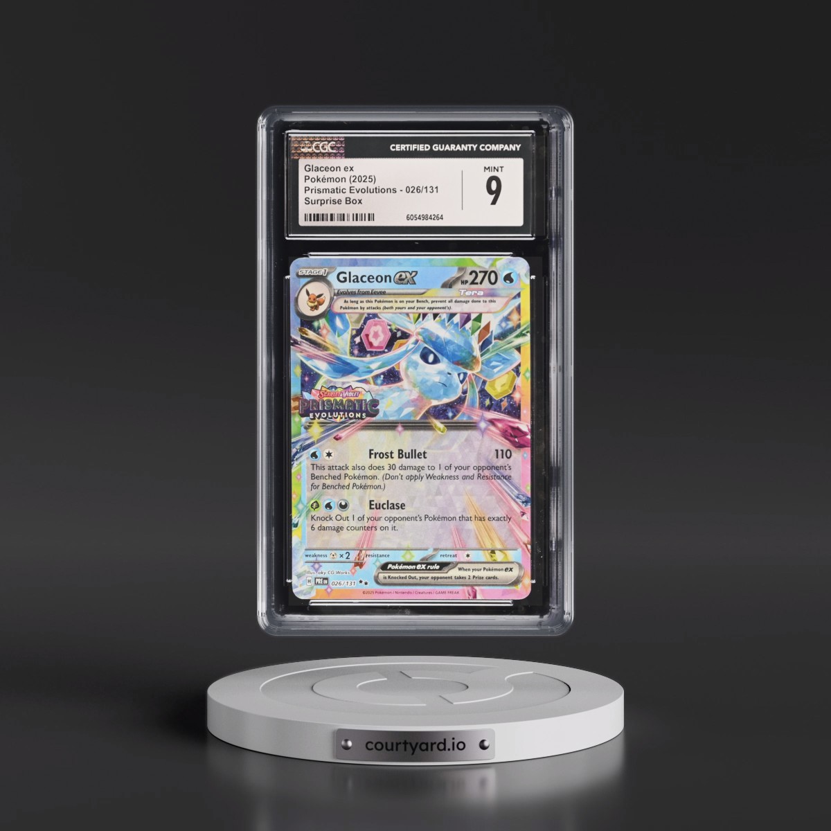 2024 Prismatic Evolutions - PRE EN #026/131 Glaceon ex - Surprise Box (Prismatic Evolutions Stamp) (Holo) (CGC 9 MINT)