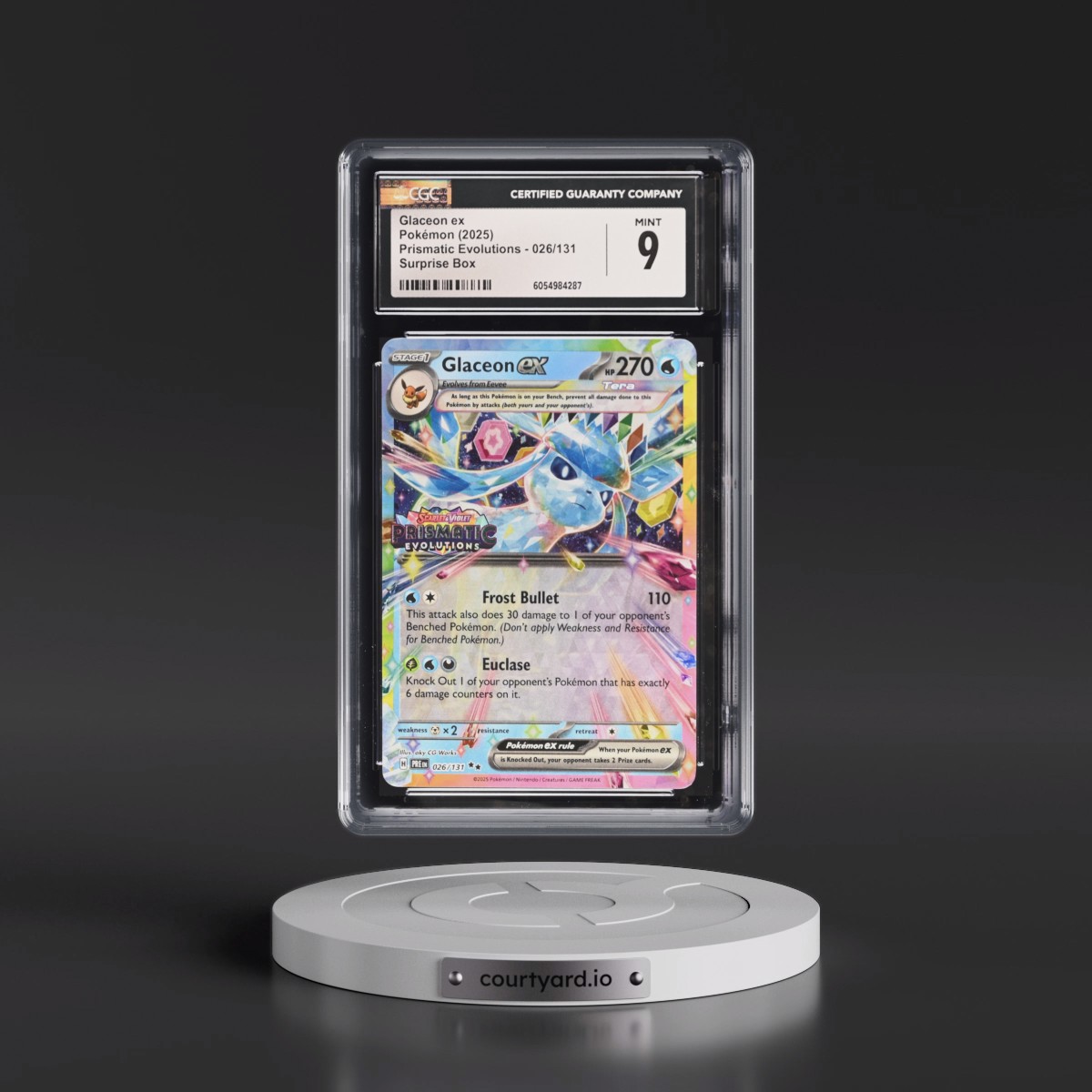 2024 Prismatic Evolutions - PRE EN #026/131 Glaceon ex - Surprise Box (Prismatic Evolutions Stamp) (Holo) (CGC 9 MINT)