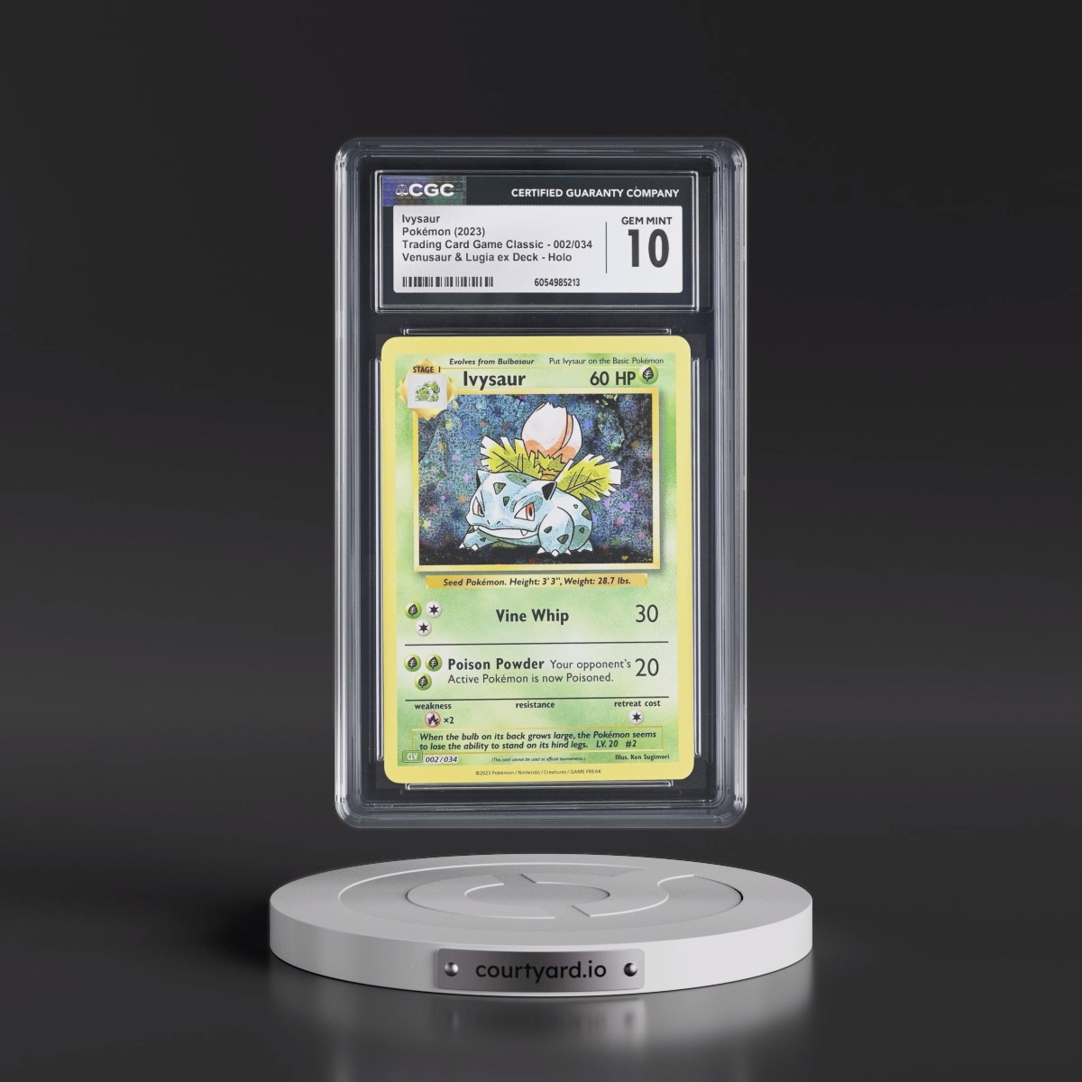 2023 Trading Card Game Classic - CLV, CLC, CLB #002/034 Ivysaur - Venusaur & Lugia ex Deck - CLV Holo (CGC 10 GEM MINT)