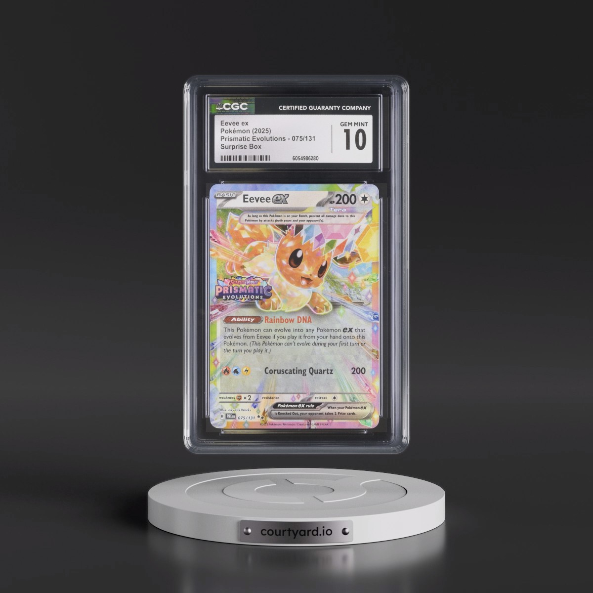 2024 Prismatic Evolutions - PRE EN #075/131 Eevee ex - Surprise Box (Prismatic Evolutions Stamp) (Holo) (CGC 10 GEM MINT)