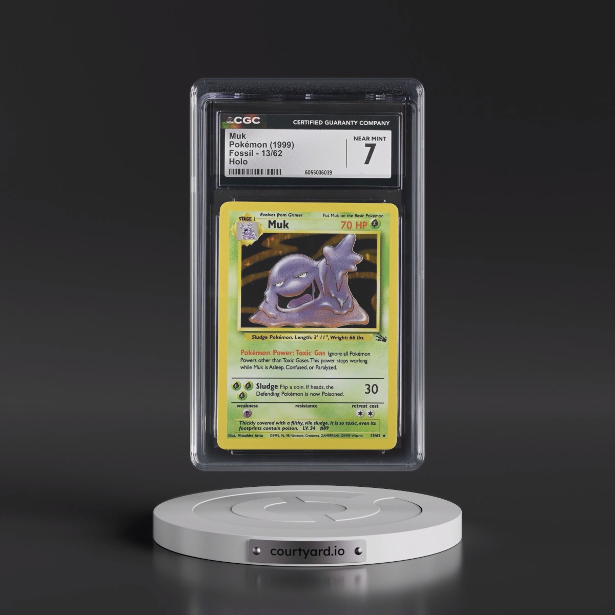 1999 Fossil #13/62 Muk - Galaxy Star Holo (CGC 7 NM)