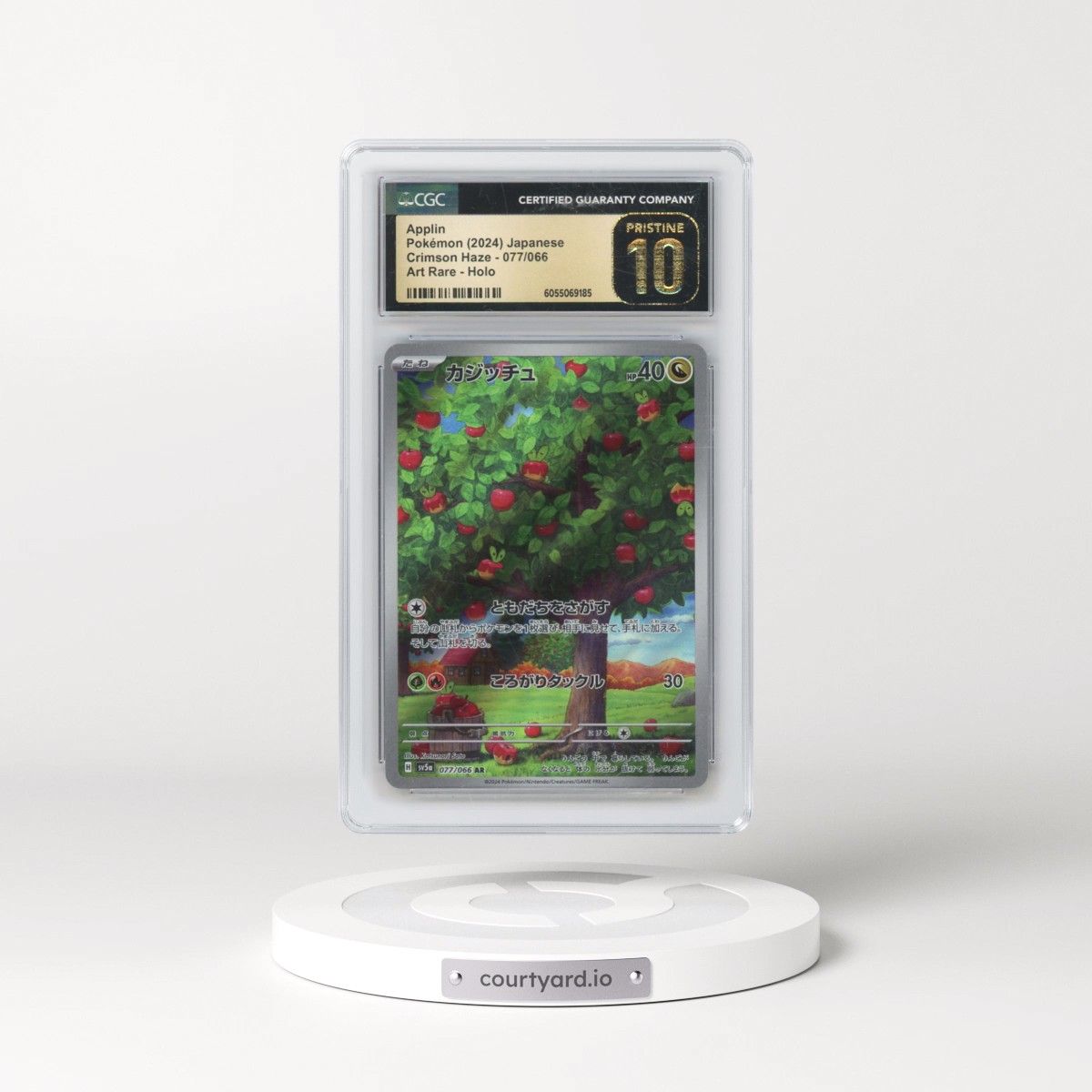 2024 Pokémon Sv5a-Crimson Haze #077 Applin - Art Rare (CGC 10 PRISTINE)