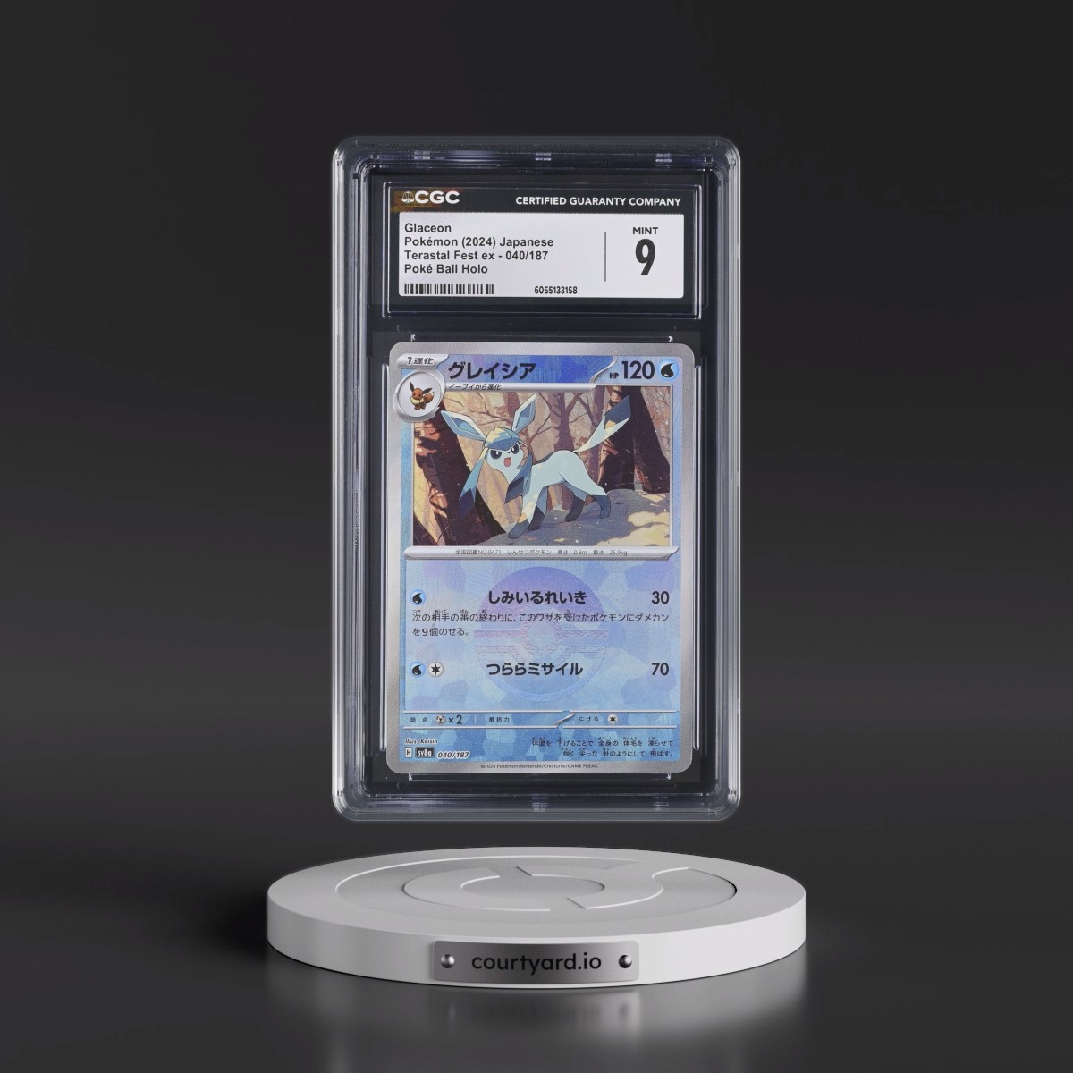 2024 High Class Pack: Terastal Fest ex - sv8a #040/187 Glaceon - Poké Ball Holo (CGC 9 MINT)
