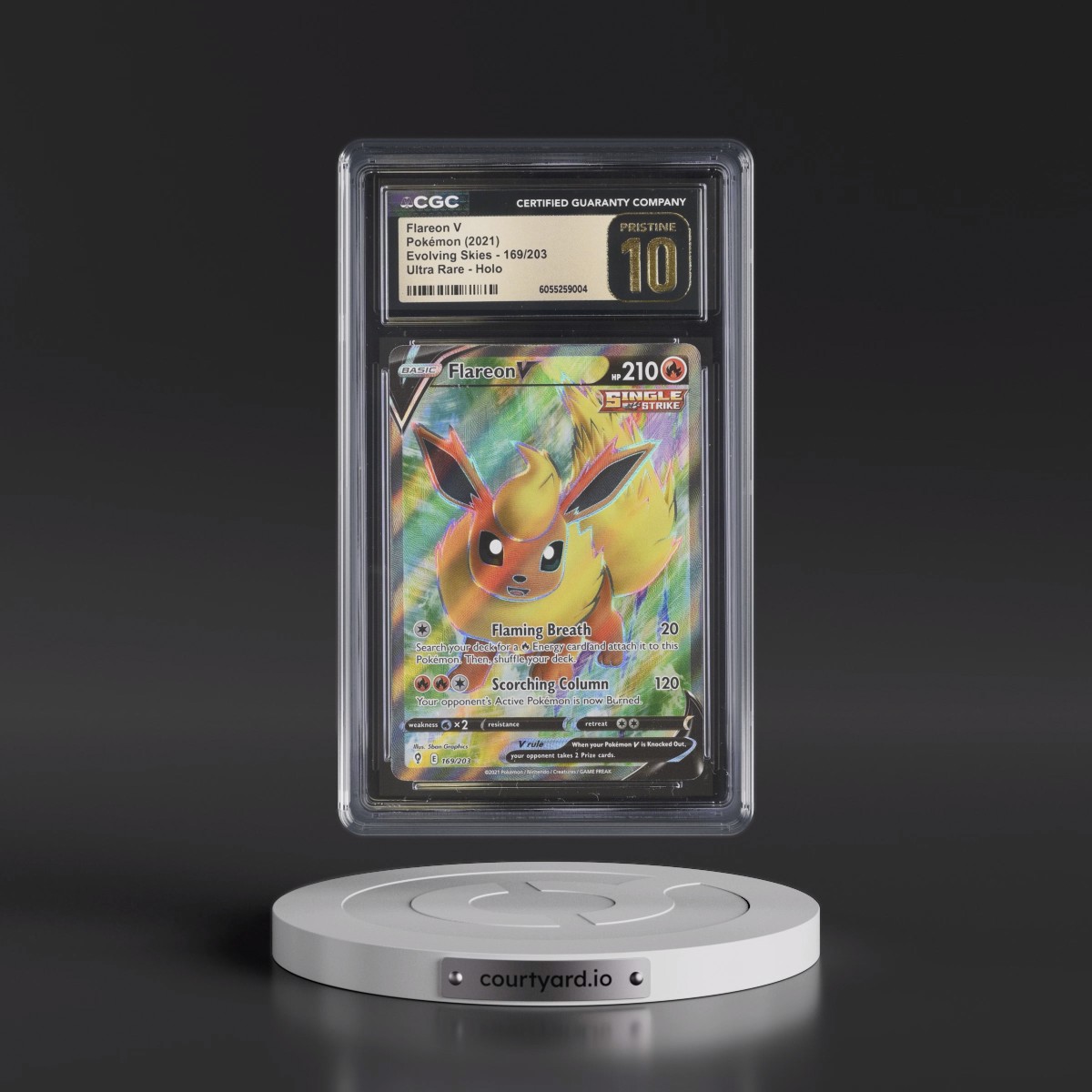2021 Evolving Skies #169/203 Flareon V - Ultra Rare Holo (CGC 10 PRISTINE)