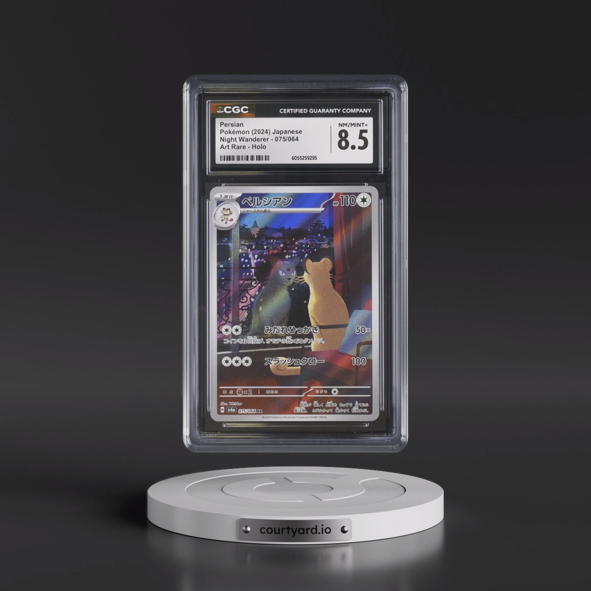 2024 Pokémon Sv6a-Night Wanderer #075 Persian - Art Rare (CGC 8.5 NM-MT+)