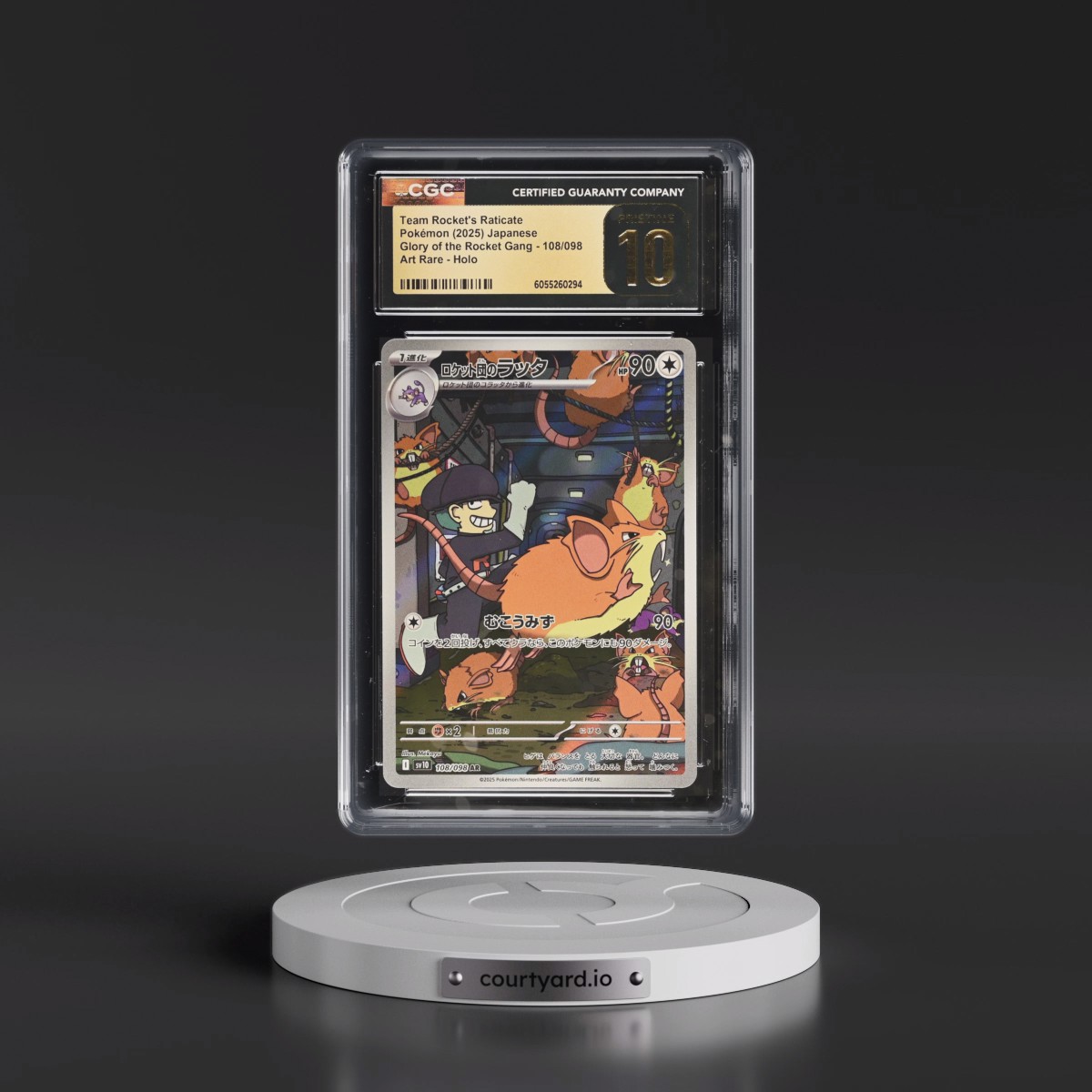 2025 Glory of the Rocket Gang - sv10 #108/098 Team Rocket's Raticate - Art Rare Holo (CGC 10 PRISTINE)