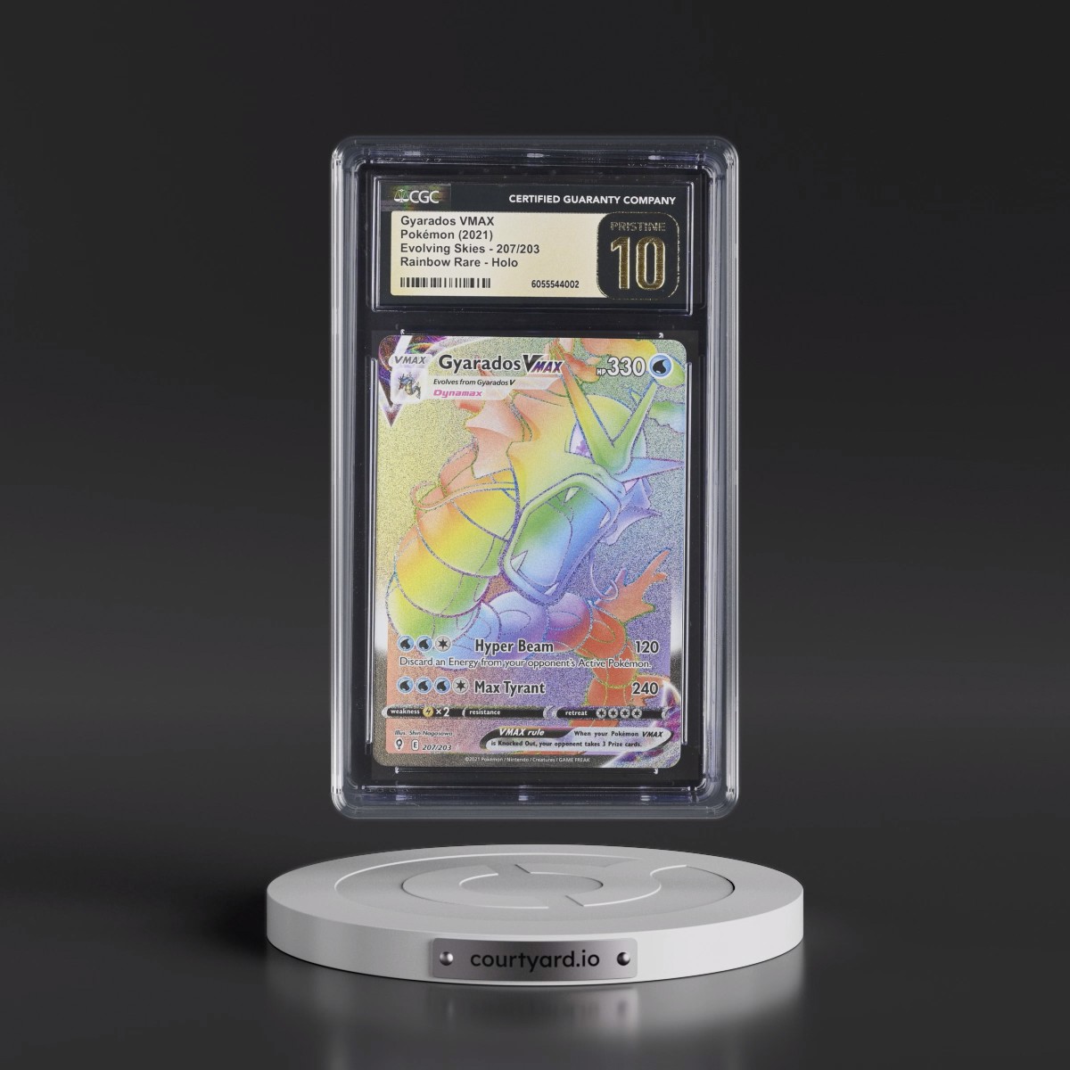 2021 Evolving Skies #207/203 Gyarados VMAX - Rainbow Rare Holo (CGC 10 PRISTINE)