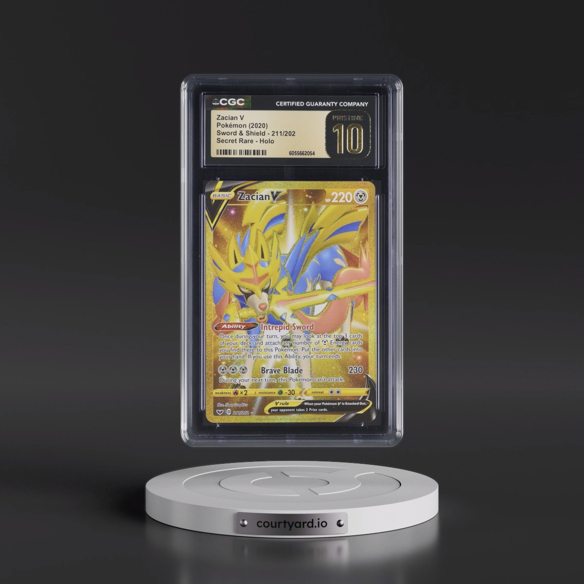 2020 Sword & Shield Zacian V - Secret Rare Holo #211/202 CGC 10