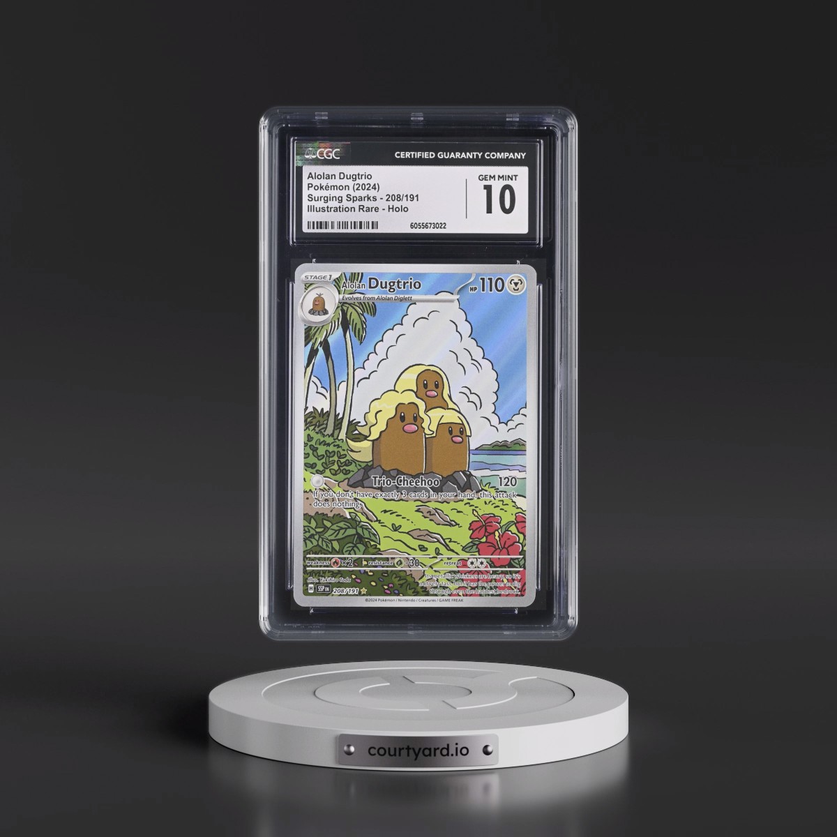 2024 Surging Sparks - SSP EN #208/191 Alolan Dugtrio - Illustration Rare Holo (CGC 10 GEM MINT)