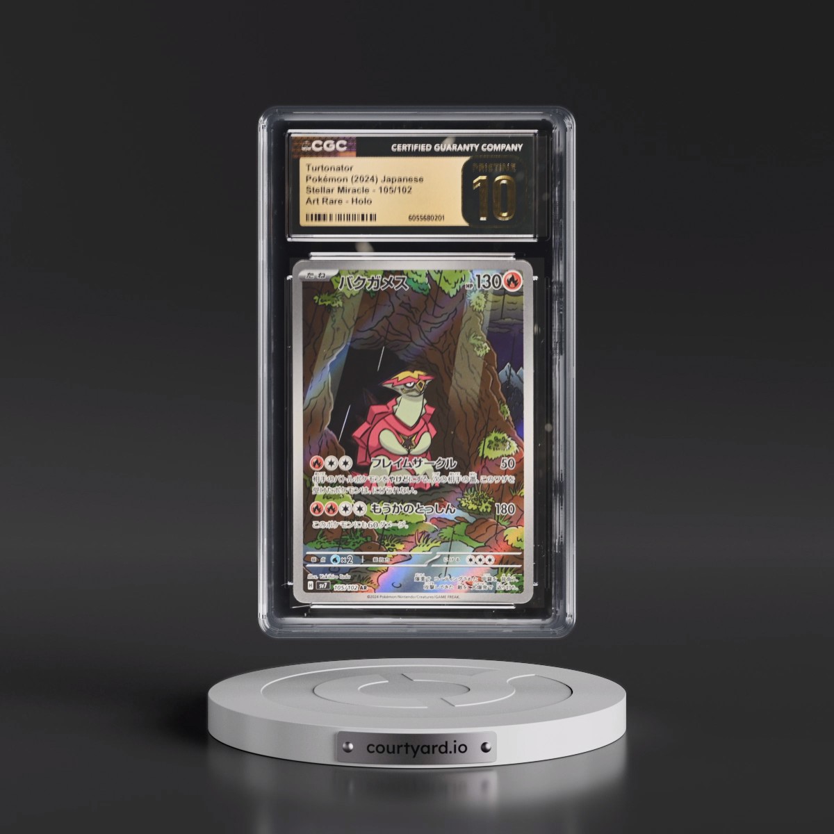 2024 Pokémon SV7-Stellar Miracle #105 Turtonator - Art Rare (CGC 10 PRISTINE)