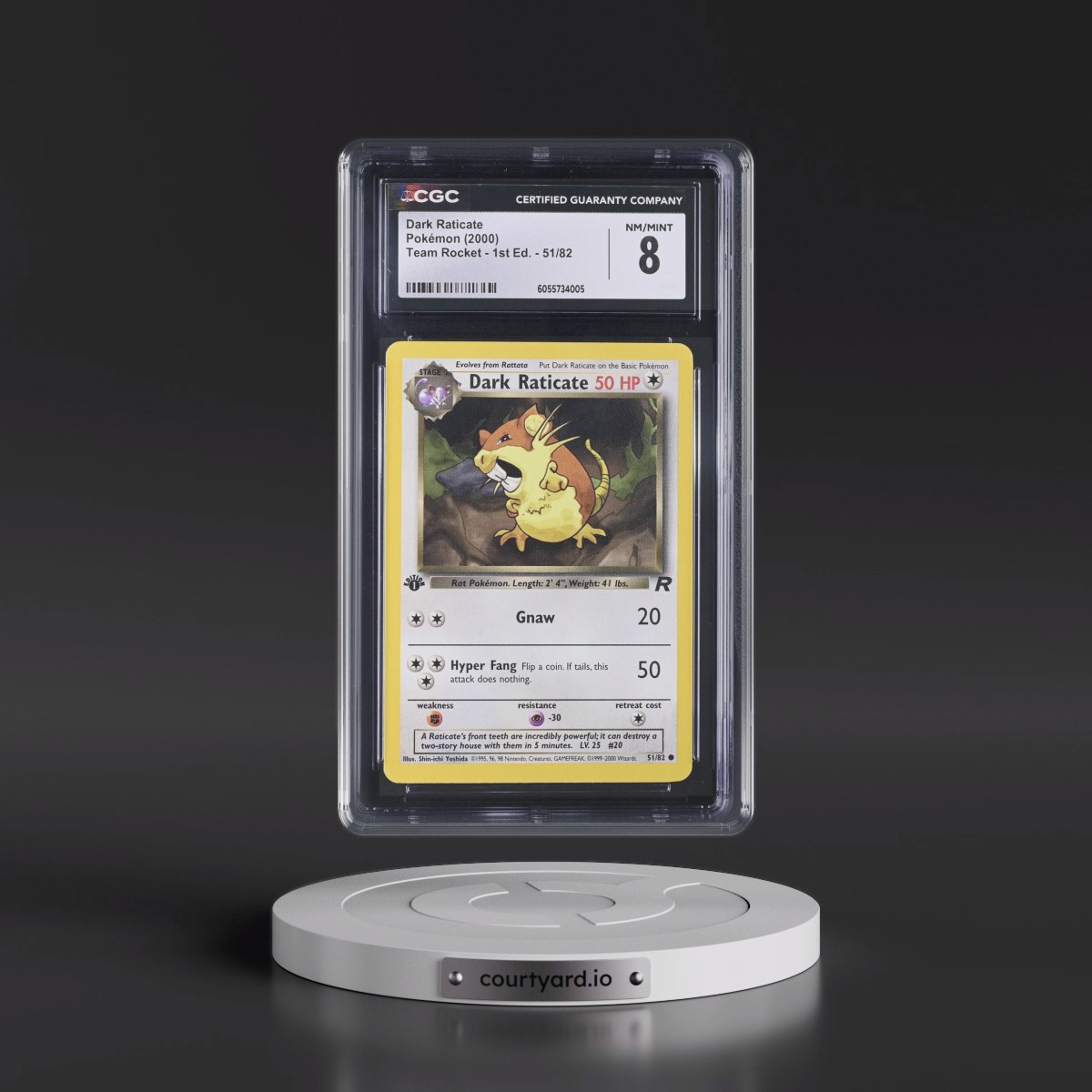 2000 Team Rocket #51/82 Dark Raticate - 1st Edition 1st Edition (CGC 8 NM-MT)