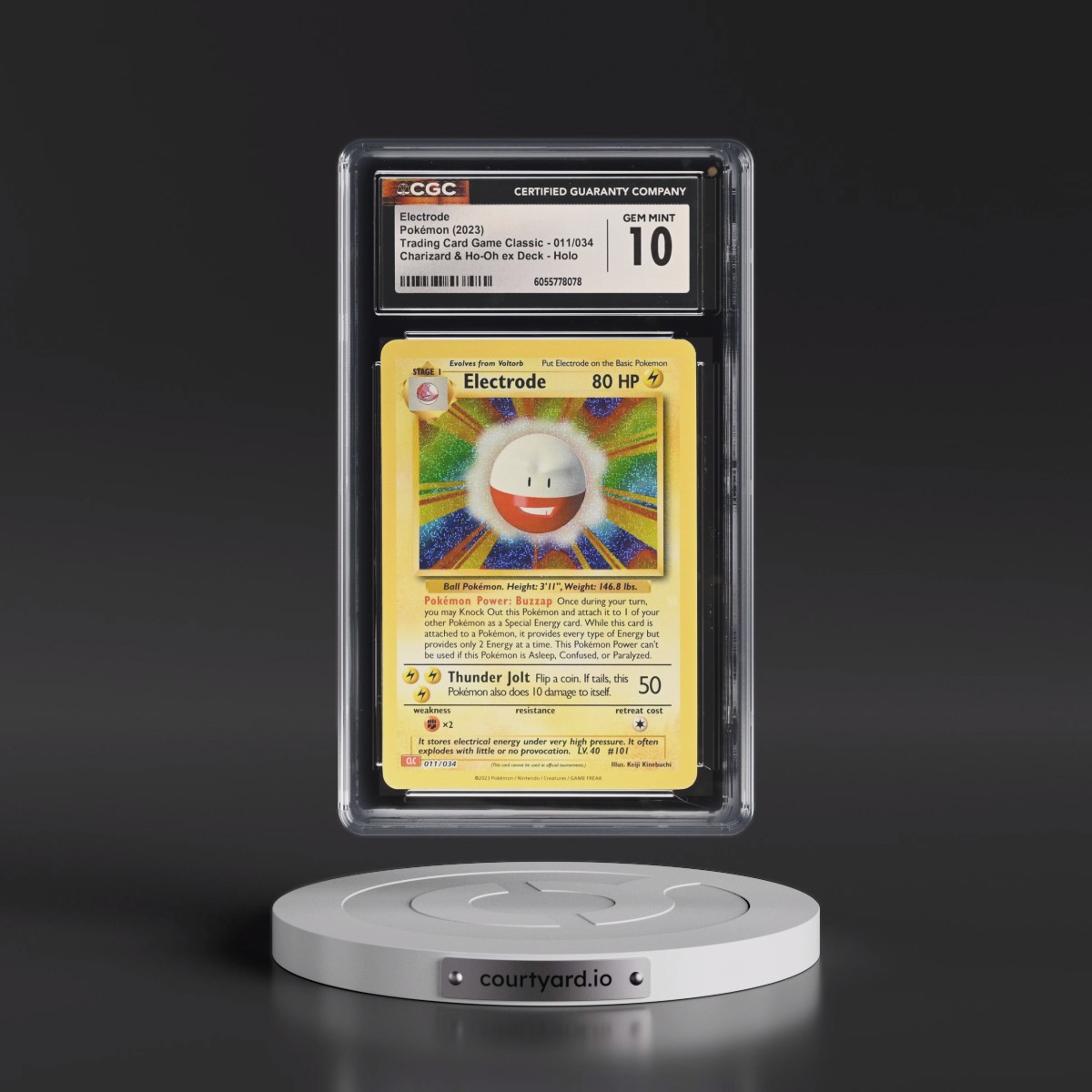 2023 Trading Card Game Classic - CLV, CLC, CLB #011/034 Electrode - Charizard & Ho-Oh ex Deck - CLC Holo (CGC 10 GEM MINT)