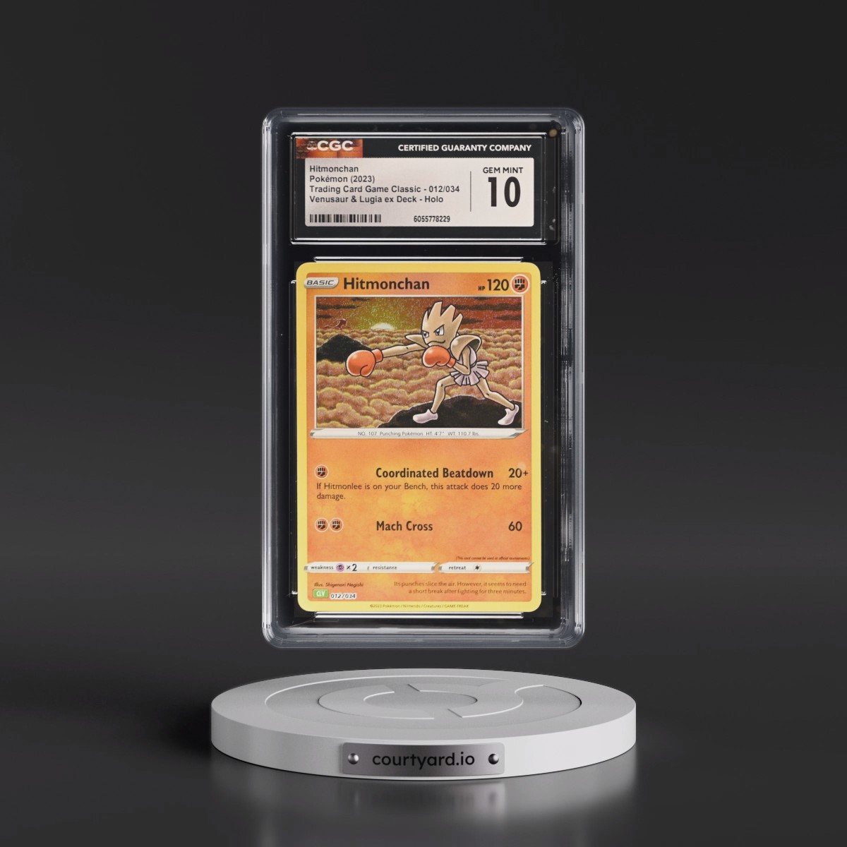 2023 Trading Card Game Classic - CLV, CLC, CLB #012/034 Hitmonchan - Venusaur & Lugia ex Deck - CLV Holo (CGC 10 GEM MINT)