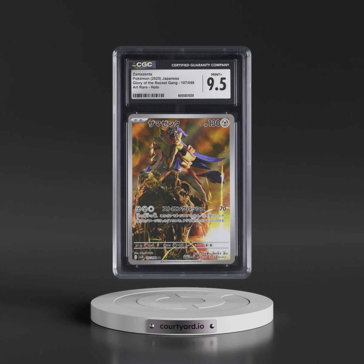 2025 Glory of the Rocket Gang - sv10 #107/098 Zamazenta - Art Rare Holo (CGC 9.5 MINT+)