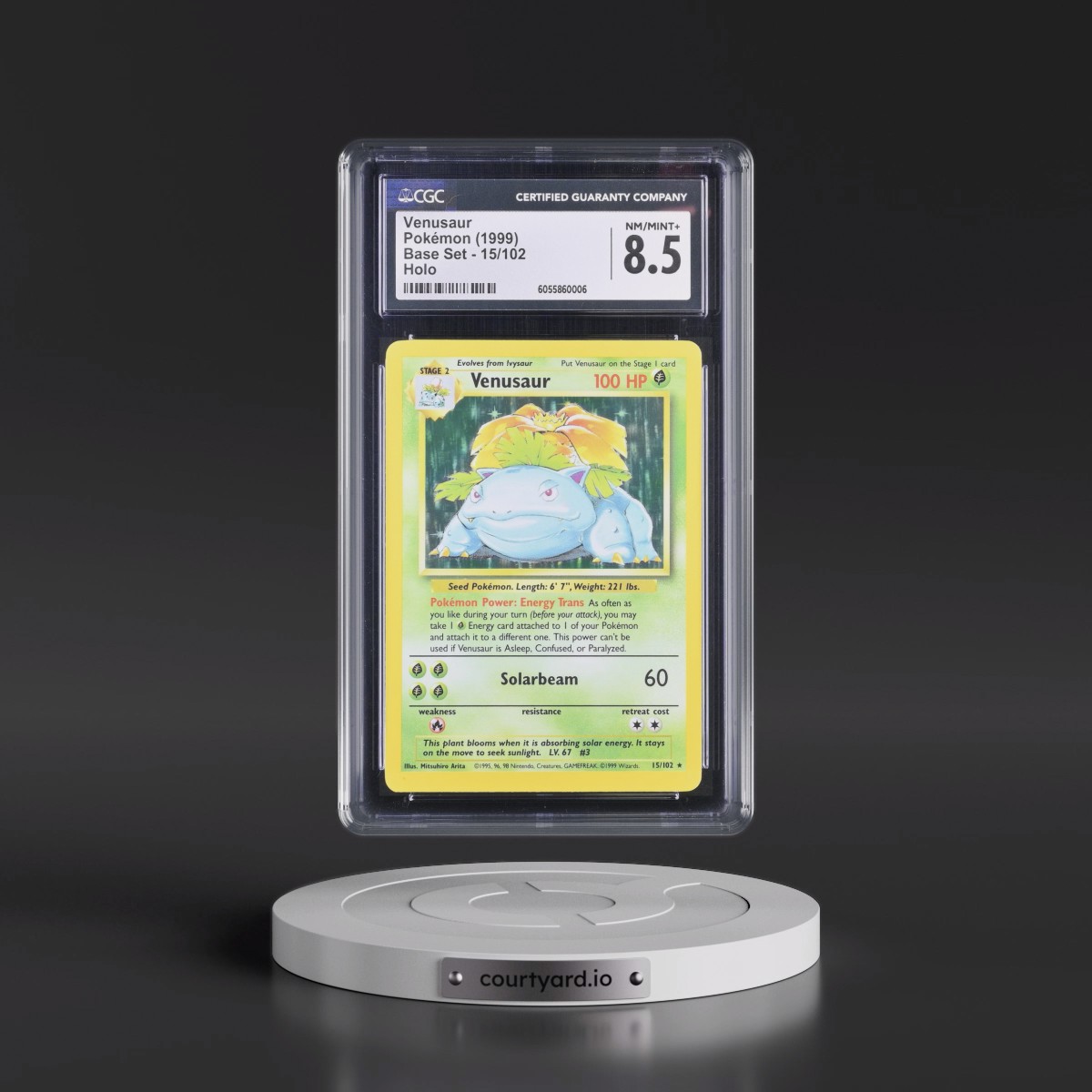 1999 Base Set #15/102 Venusaur - Holo (CGC 8.5 NM-MT+)