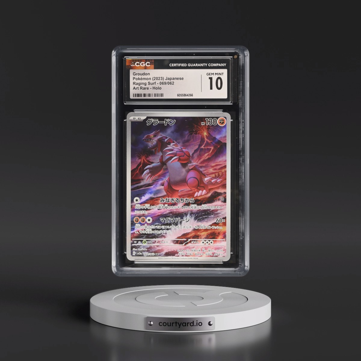 2023 Raging Surf #069/062 Groudon - Art Rare Holo (CGC 10 GEM MINT)
