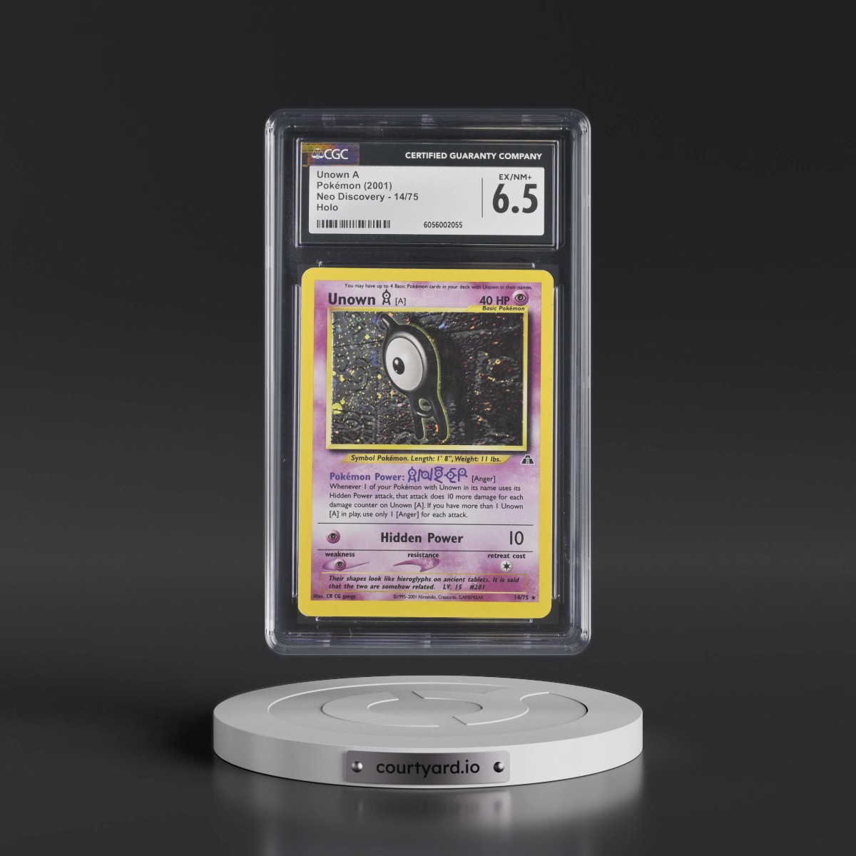 2001 Neo Discovery #14/75 Unown A - Holo (CGC 6.5 EX-NM+)