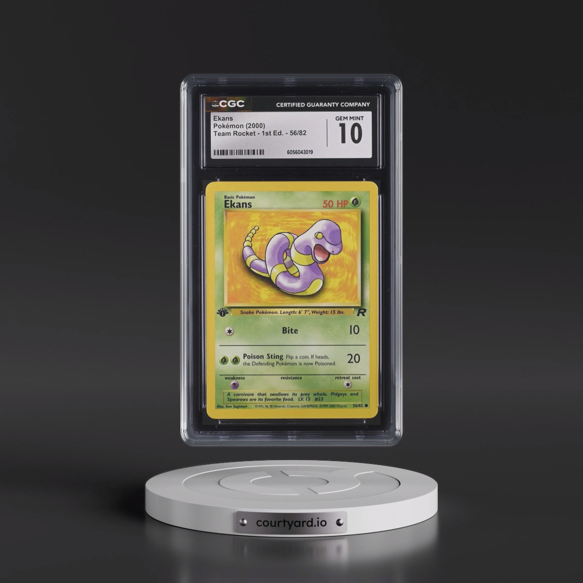 2000 Team Rocket #56/82 Ekans - 1st Edition 1st Edition (CGC 10 GEM MINT)