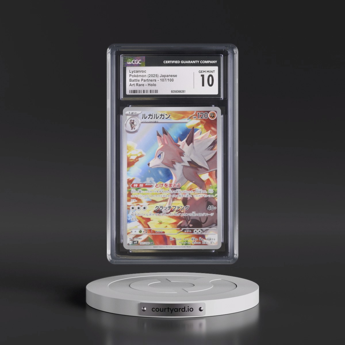 2025 Battle Partners - sv9 #107/100 Lycanroc - Art Rare Holo (CGC 10 GEM MINT)