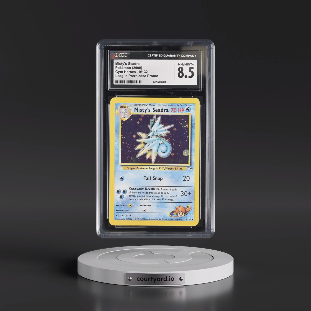 2000 Gym Heroes #9/132 Misty's Seadra - League Prerelease Promo (Holo) (CGC 8.5 NM-MT+)