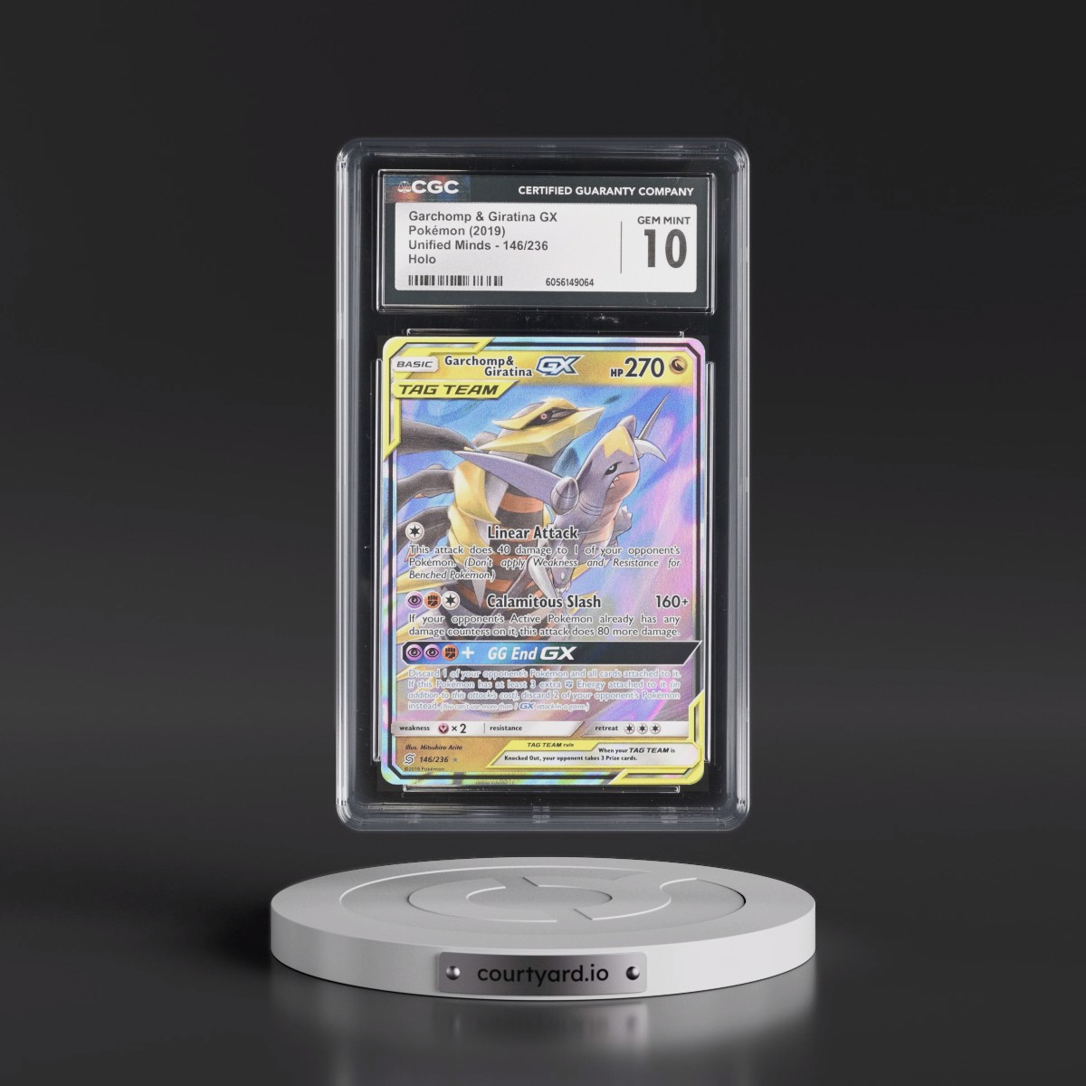 2019 Unified Minds #146/236 Garchomp & Giratina GX - Holo (CGC 10 GEM MINT)
