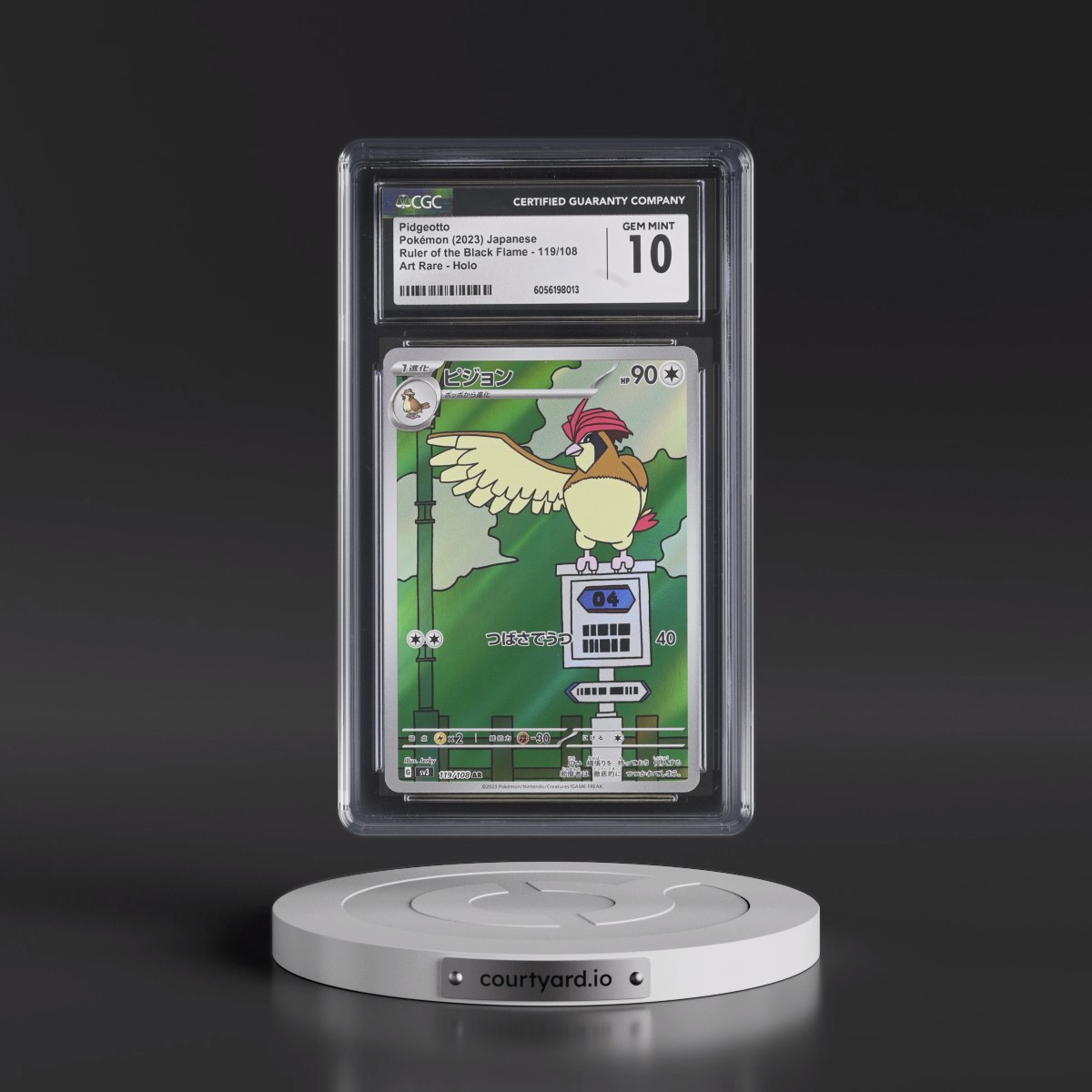 2023 Ruler of the Black Flame #119/108 Pidgeotto - Art Rare Holo (CGC 10 GEM MINT)
