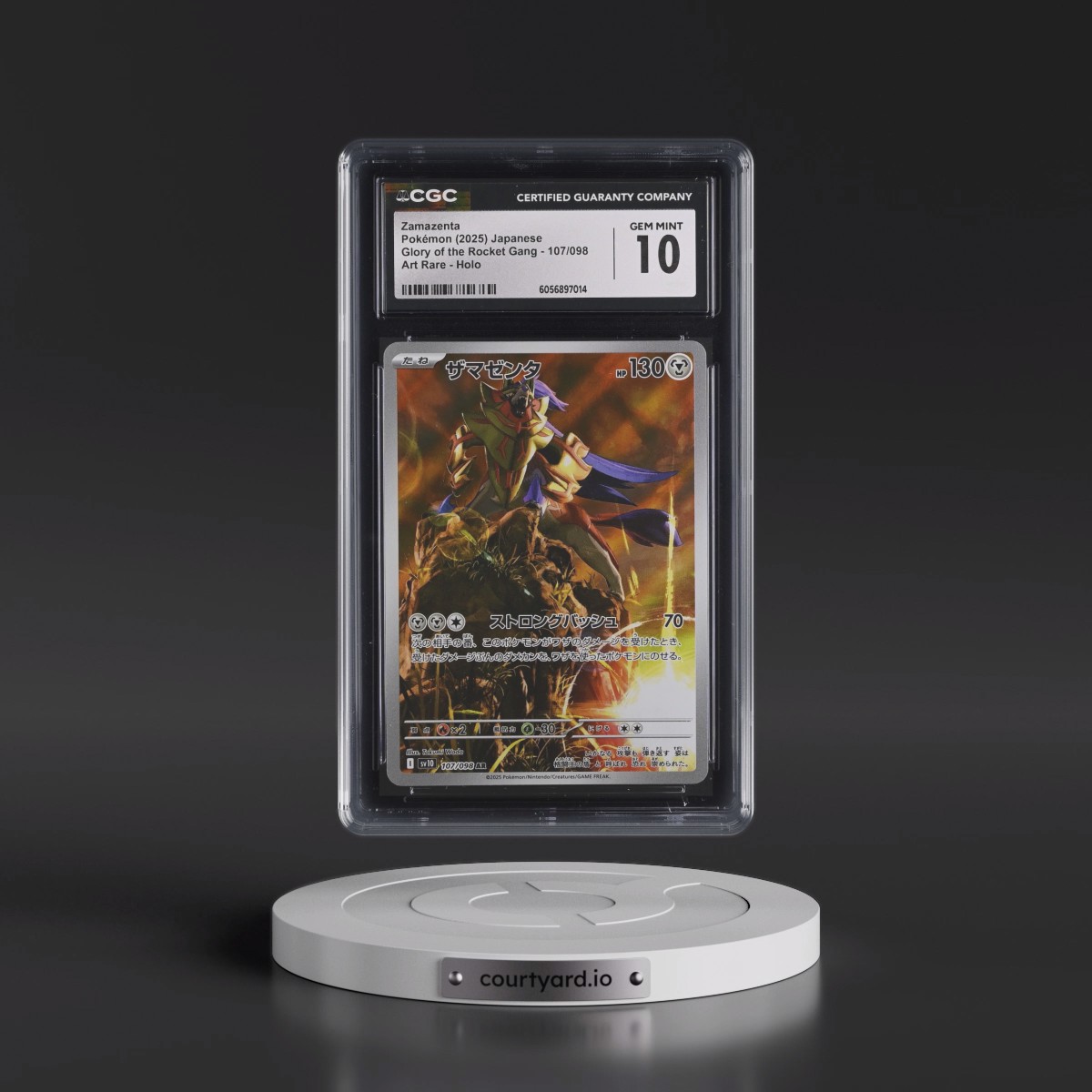 2025 Glory of the Rocket Gang - sv10 #107/098 Zamazenta - Art Rare Holo (CGC 10 GEM MINT)