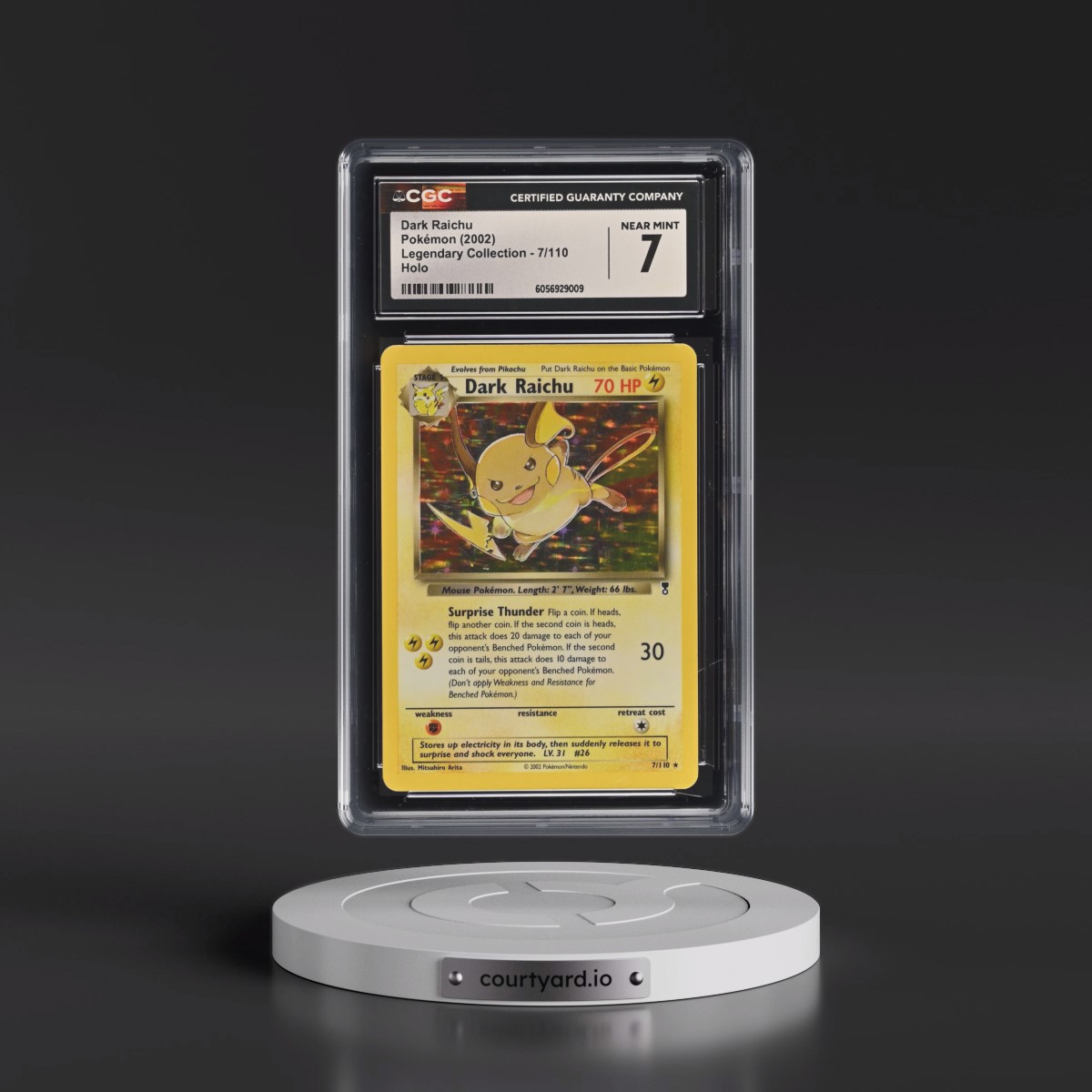 2002 Legendary Collection Dark Raichu - Holo #7/110 CGC 7