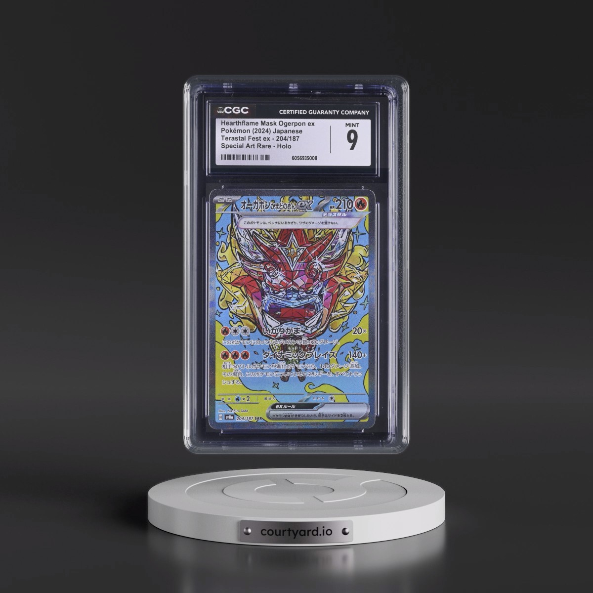 2024 High Class Pack: Terastal Fest ex - sv8a #204/187 Hearthflame Mask Ogerpon ex - Special Art Rare Holo (CGC 9 MINT)