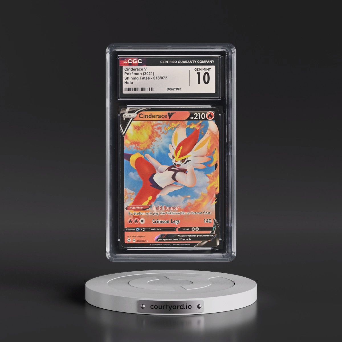 2021 Shining Fates Cinderace V - Holo #018/072 CGC 10
