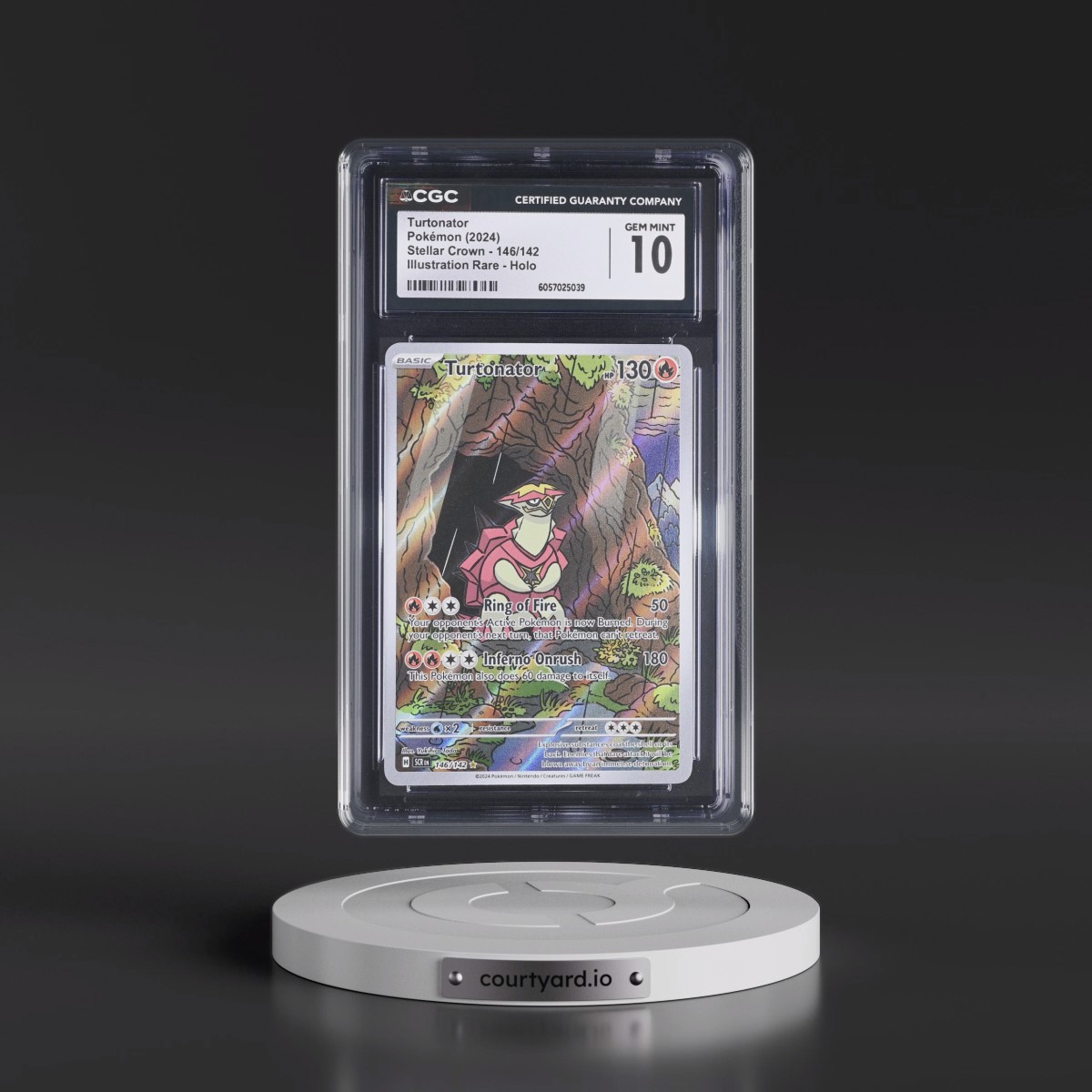 2024 Stellar Crown - SCR EN #146/142 Turtonator - Illustration Rare Holo (CGC 10 GEM MINT)