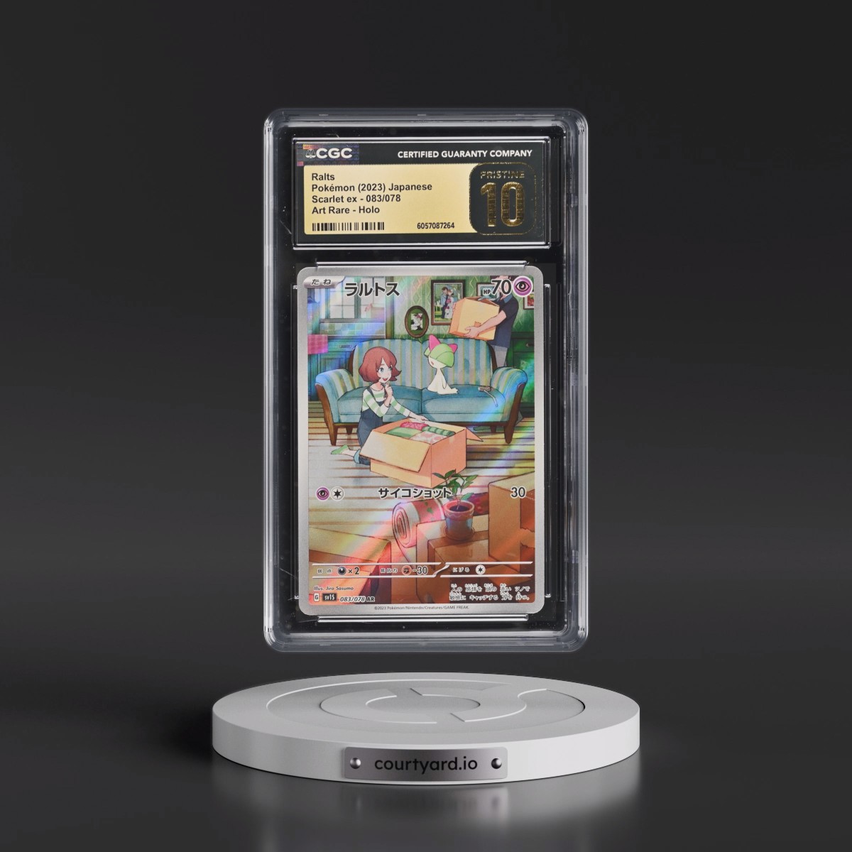 2023 Scarlet ex #083/078 Ralts - Art Rare Holo (CGC 10 PRISTINE)