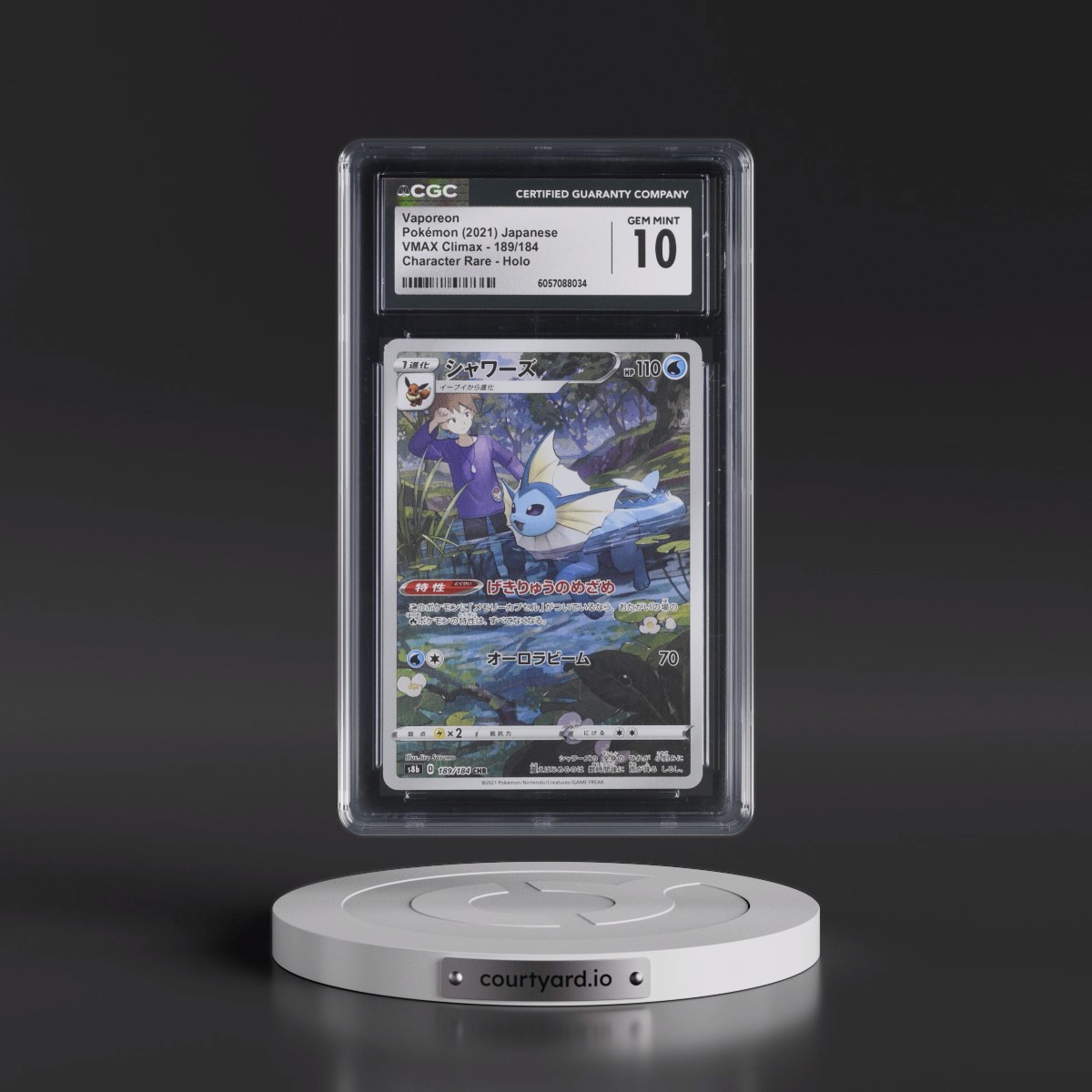2021 VMAX Climax #189/184 Vaporeon - Character Rare Holo (CGC 10 GEM MINT)