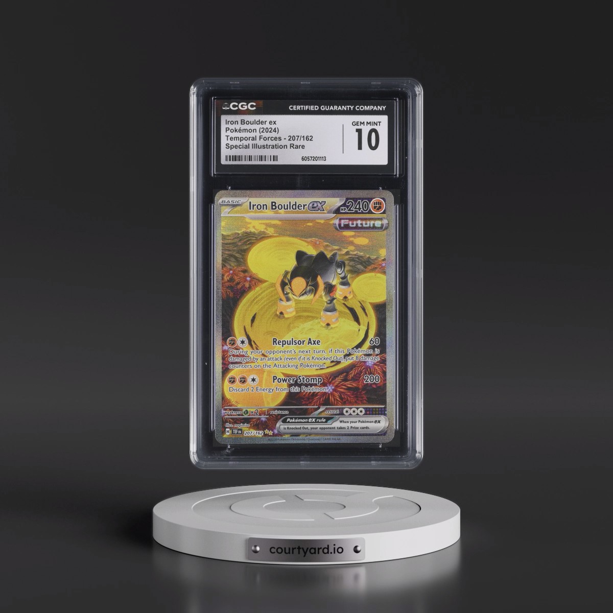 2023 Temporal Forces - TEF EN #207/162 Iron Boulder ex - Special Illustration Rare (CGC 10 GEM MINT)