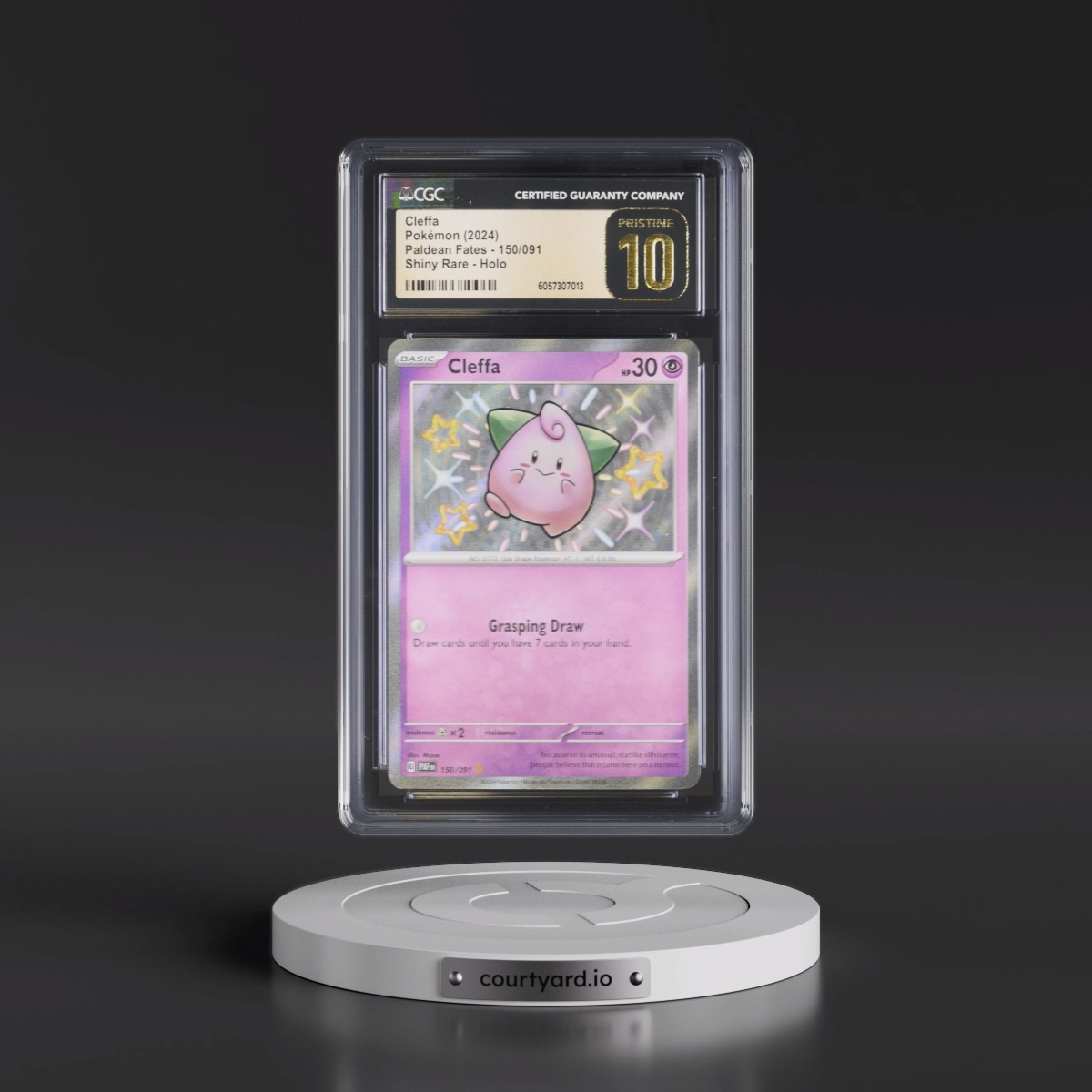 2024 Paldean Fates - PAF EN #150/091 Cleffa - Shiny Rare Holo (CGC 10 PRISTINE)