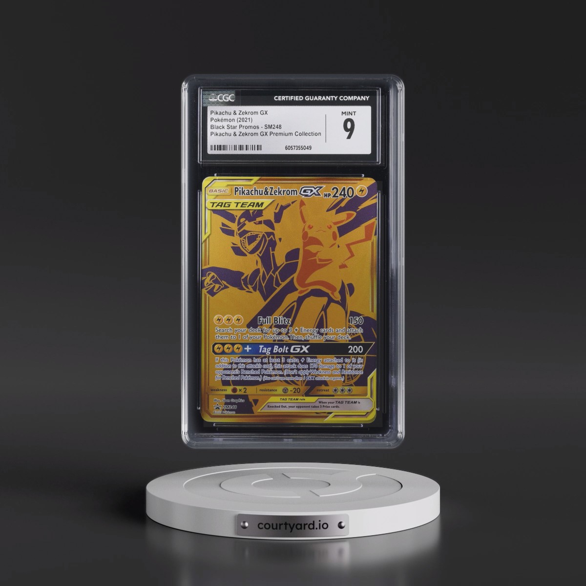 2016 Black Star Promos - Sun & Moon #SM248 Pikachu & Zekrom GX - Pikachu & Zekrom GX Premium Collection (Holo) (CGC 9 MINT)