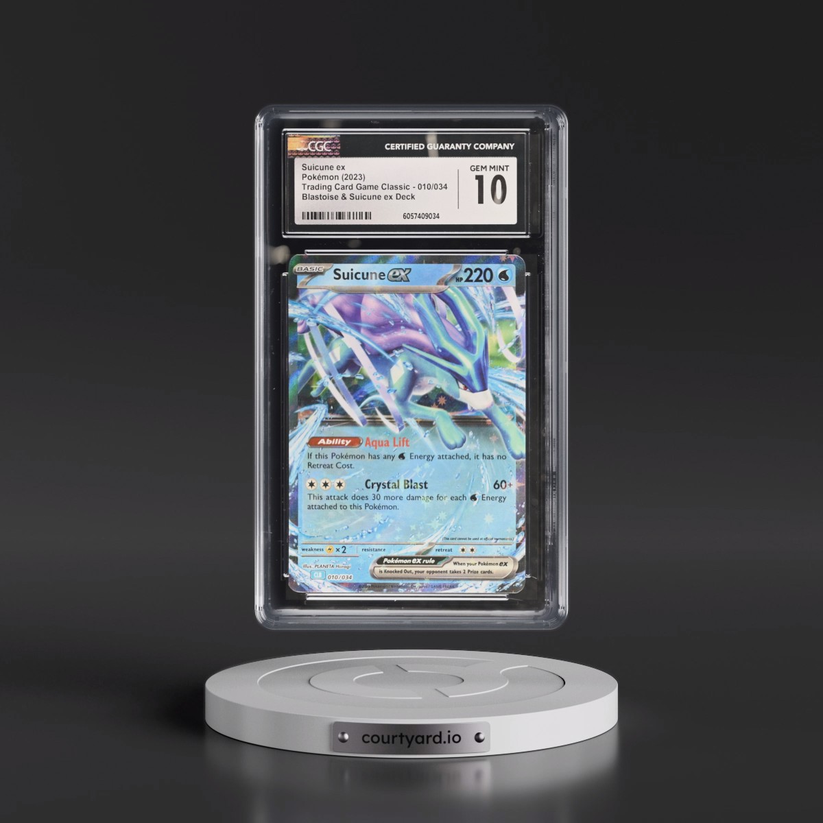 2023 Trading Card Game Classic - CLV, CLC, CLB #010/034 Suicune ex - Blastoise & Suicune ex Deck - CLB Holo (CGC 10 GEM MINT)