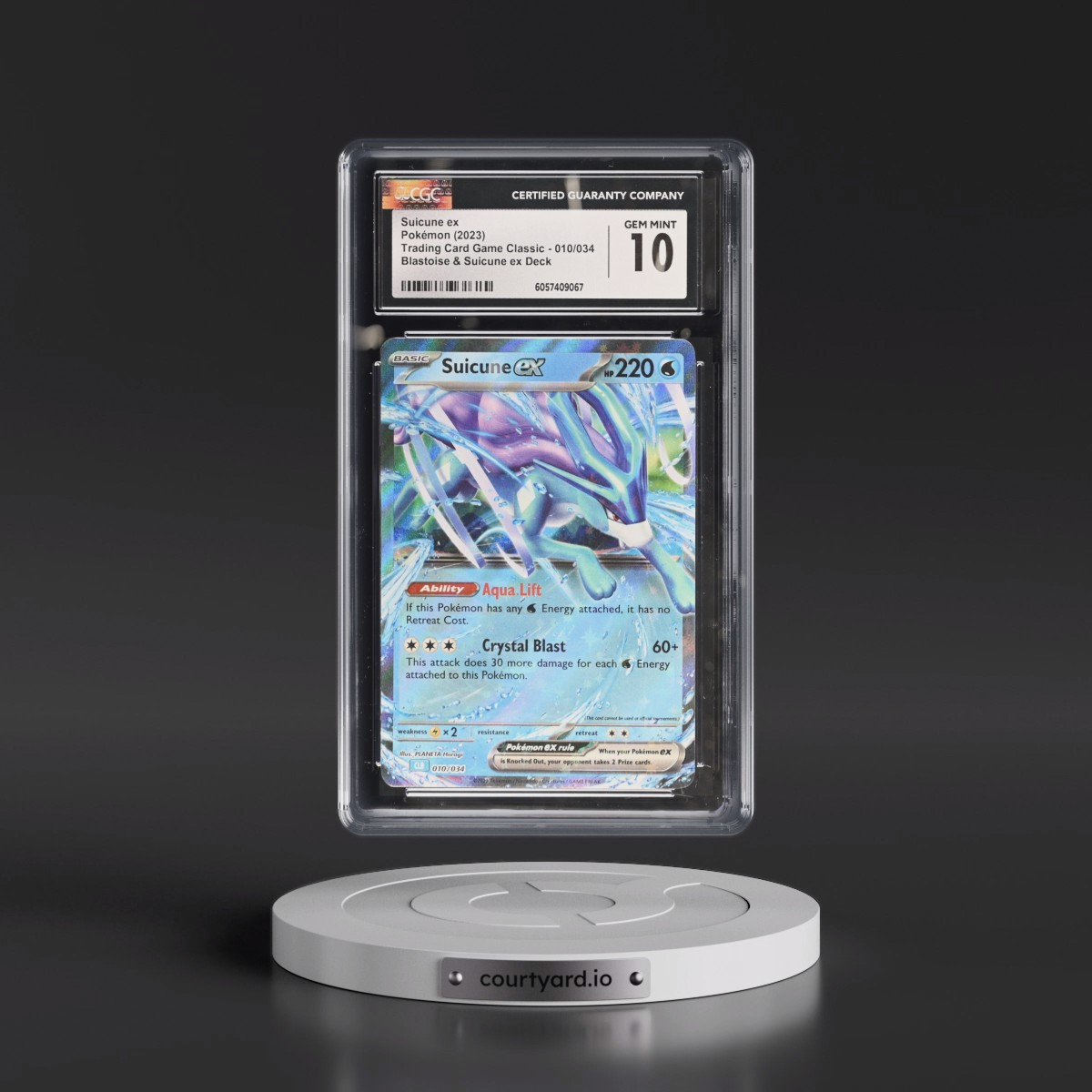 2023 Trading Card Game Classic - CLV, CLC, CLB #010/034 Suicune ex - Blastoise & Suicune ex Deck - CLB Holo (CGC 10 GEM MINT)