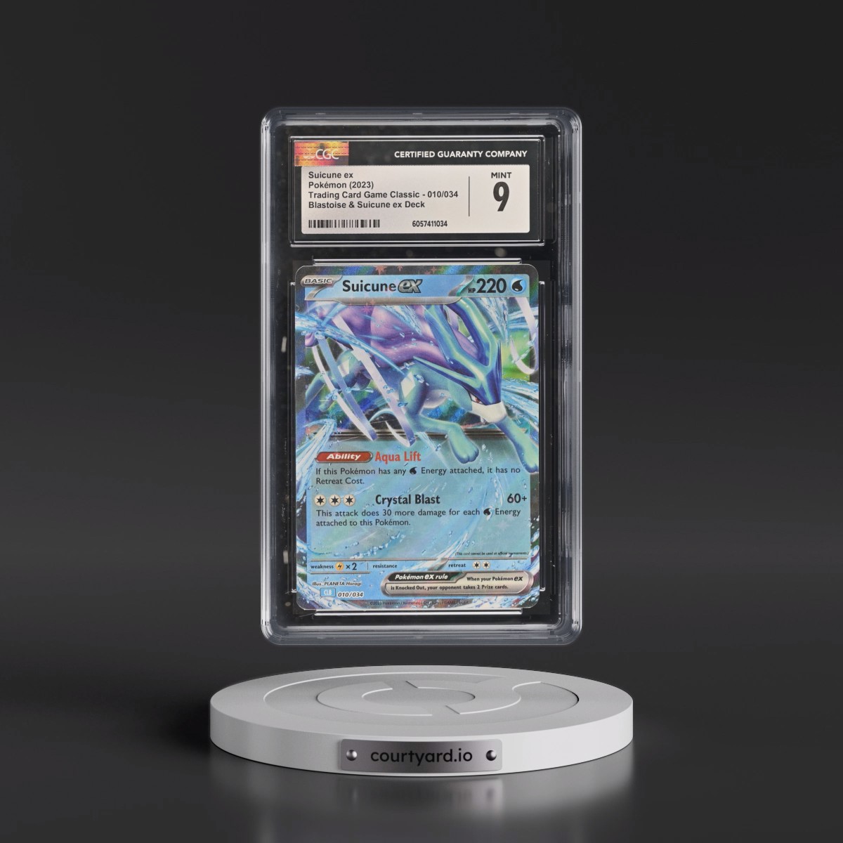 2023 Trading Card Game Classic - CLV, CLC, CLB #010/034 Suicune ex - Blastoise & Suicune ex Deck - CLB Holo (CGC 9 MINT)