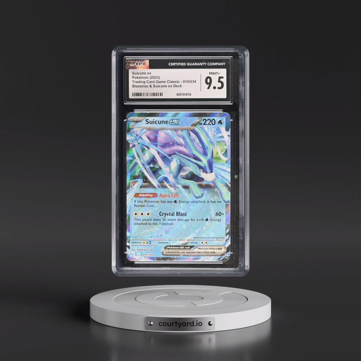 2023 Trading Card Game Classic - CLV, CLC, CLB #010/034 Suicune ex - Blastoise & Suicune ex Deck - CLB Holo (CGC 9.5 MINT+)