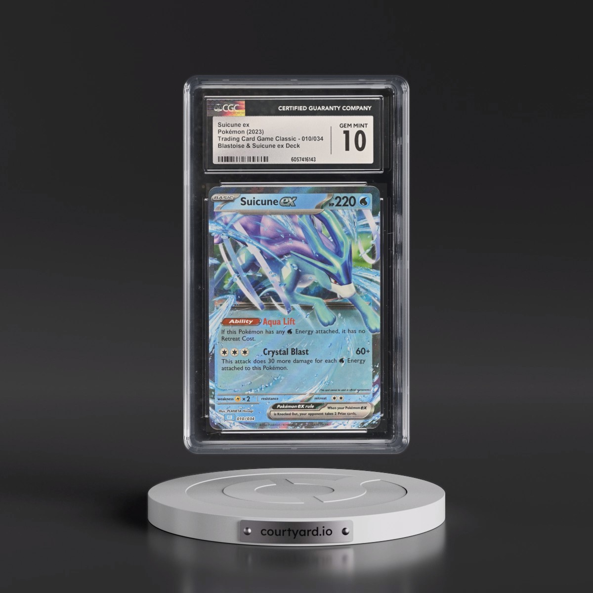 2023 Trading Card Game Classic - CLV, CLC, CLB #010/034 Suicune ex - Blastoise & Suicune ex Deck - CLB Holo (CGC 10 GEM MINT)