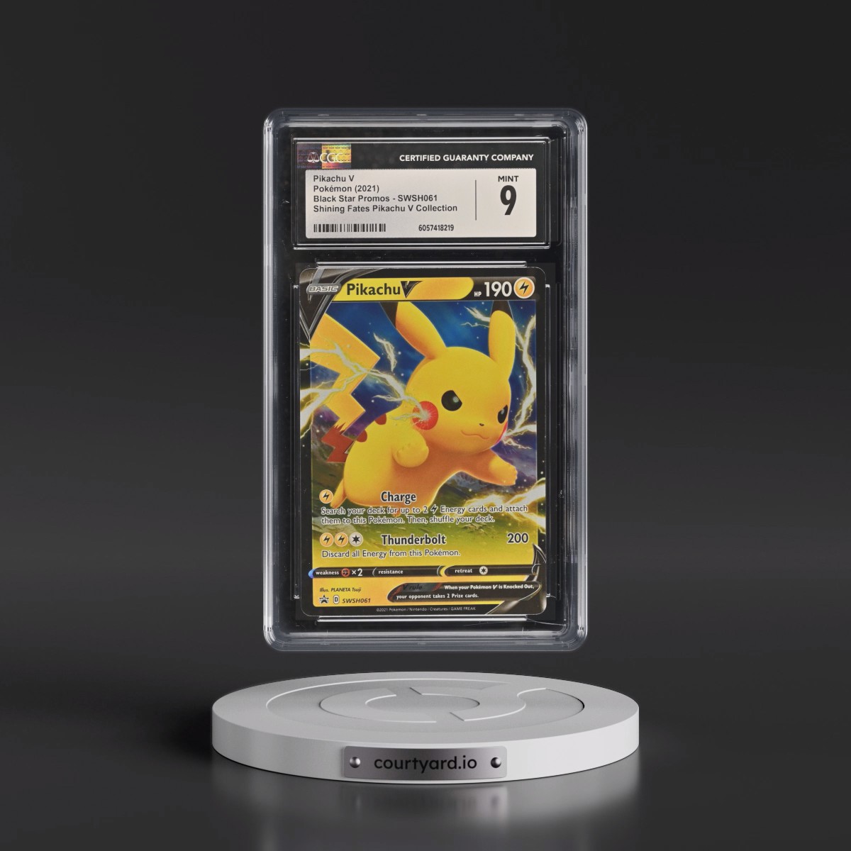 2017 Black Star Promos - Sword & Shield #SWSH061 Pikachu V - Shining Fates Pikachu V Collection (Holo) (CGC 9 MINT)