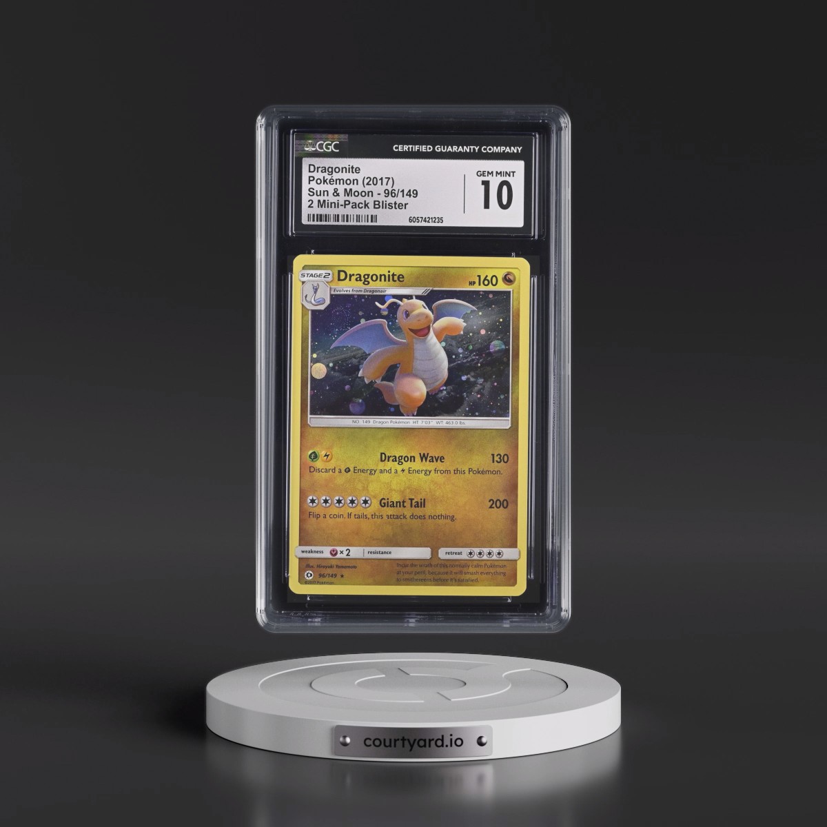 2017 Sun & Moon #96/149 Dragonite - 2 Mini-Pack Blister (Cosmos Holo) (CGC 10 GEM MINT)