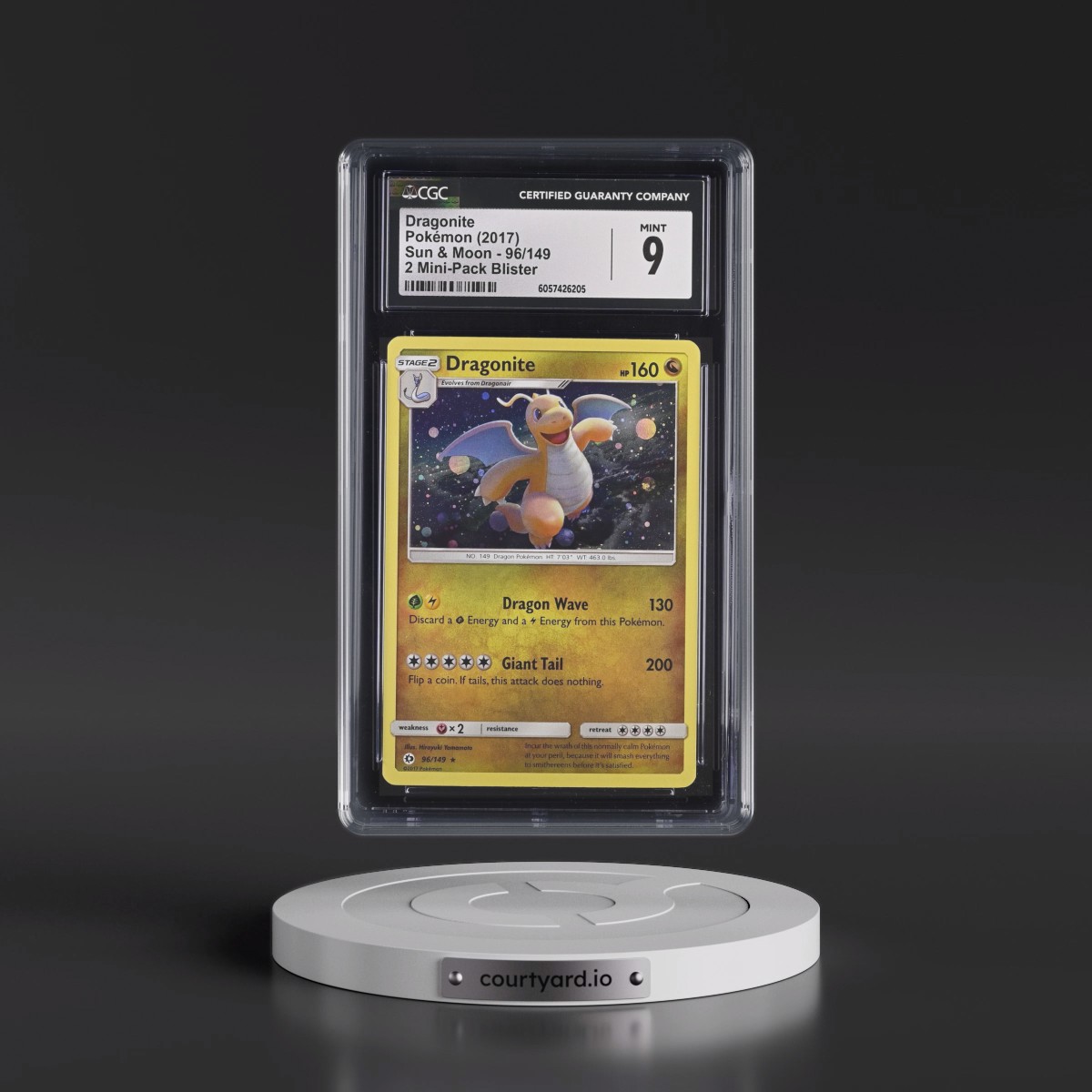 2017 Sun & Moon #96/149 Dragonite - 2 Mini-Pack Blister (Cosmos Holo) (CGC 9 MINT)