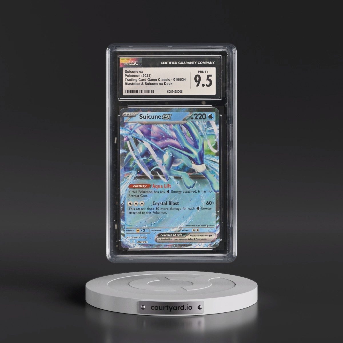 2023 Trading Card Game Classic - CLV, CLC, CLB #010/034 Suicune ex - Blastoise & Suicune ex Deck - CLB Holo (CGC 9.5 MINT+)