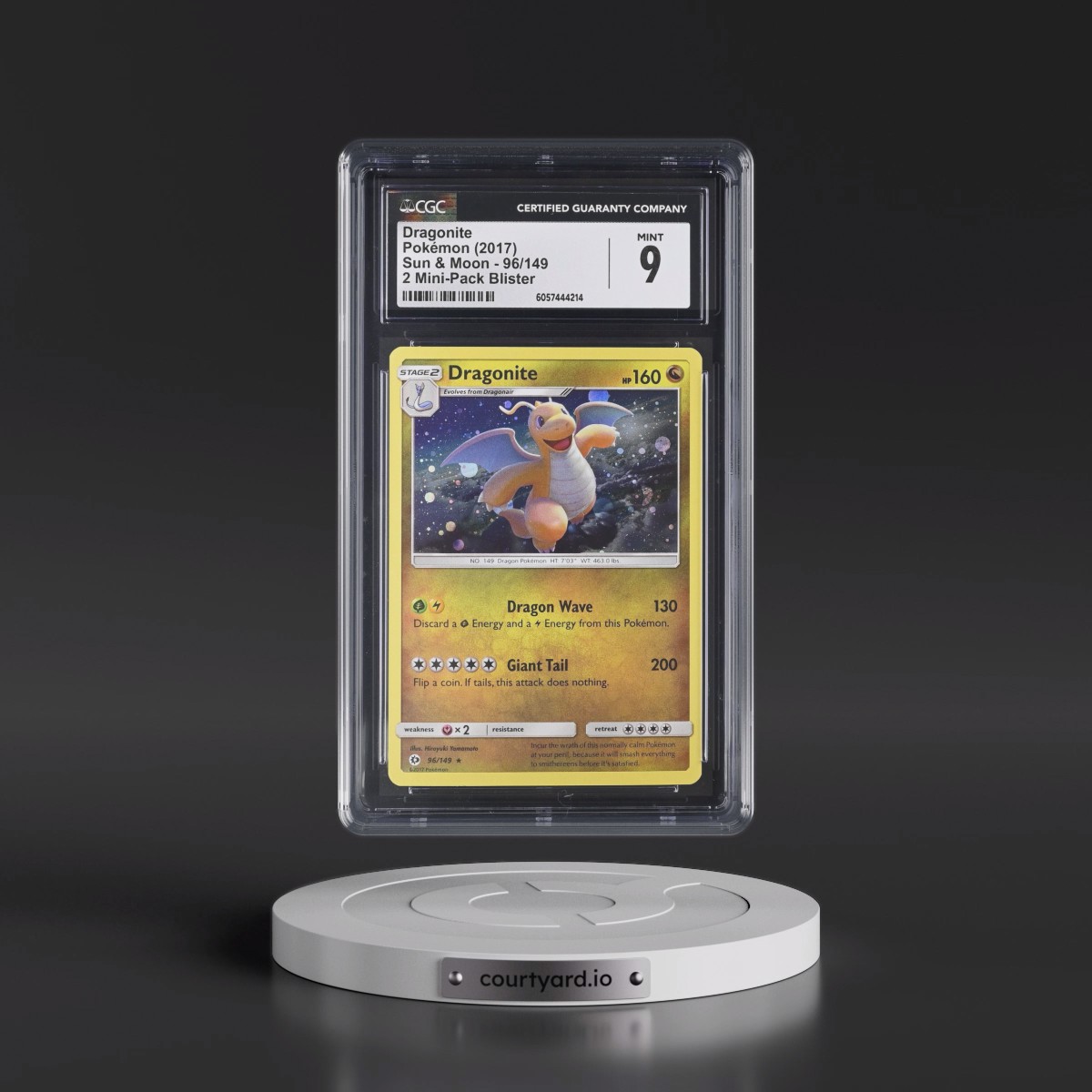 2017 Sun & Moon #96/149 Dragonite - 2 Mini-Pack Blister (Cosmos Holo) (CGC 9 MINT)