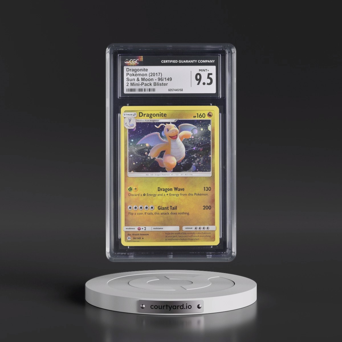 2017 Sun & Moon #96/149 Dragonite - 2 Mini-Pack Blister (Cosmos Holo) (CGC 9.5 MINT+)