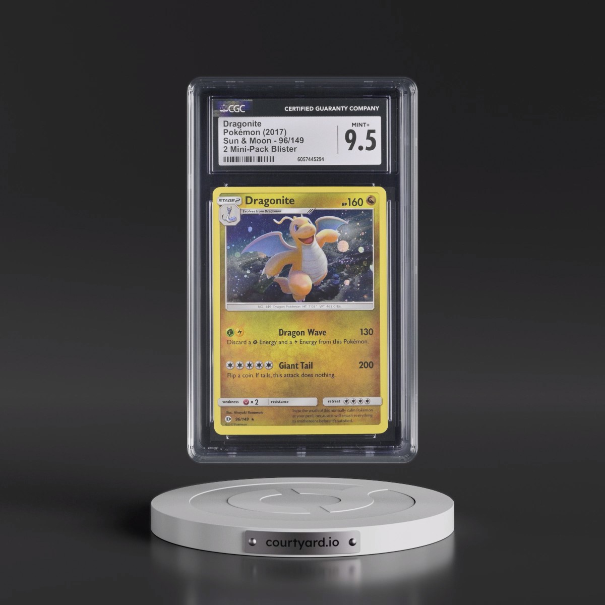 2017 Sun & Moon #96/149 Dragonite - 2 Mini-Pack Blister (Cosmos Holo) (CGC 9.5 MINT+)