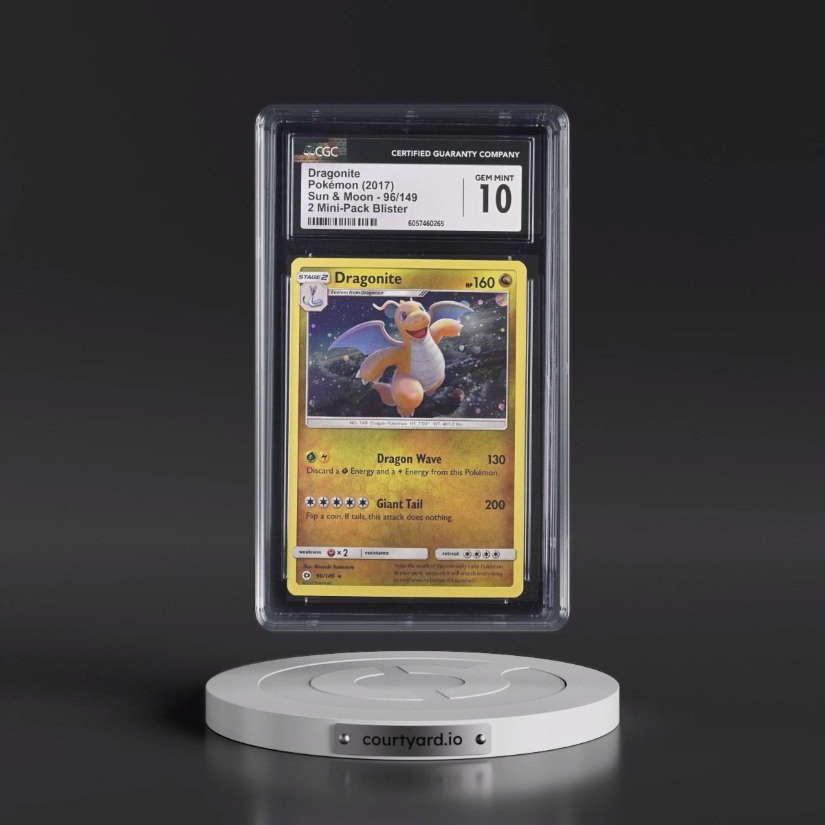 2017 Sun & Moon #96/149 Dragonite - Cosmos Holo Mini Pack Blister (CGC 10 GEM MINT)